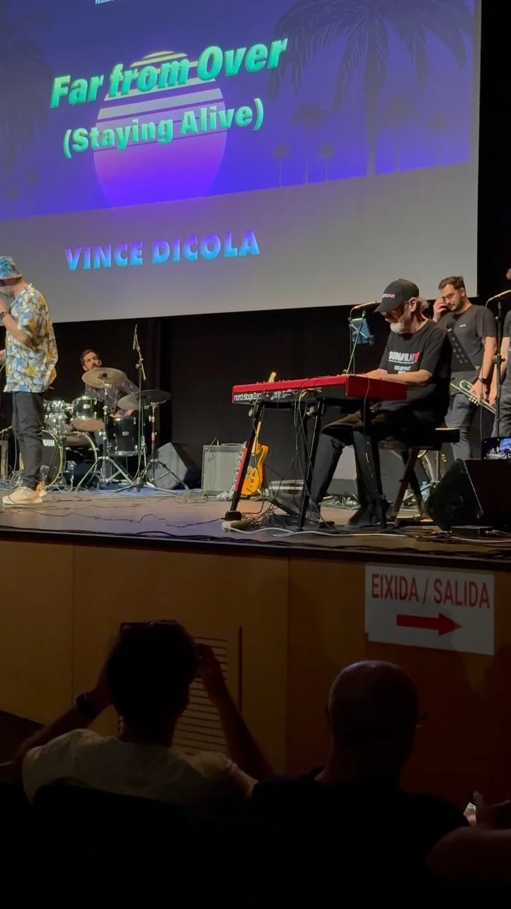 Last night our client, Vince DiCola @dicolaofficial, gave one of his best perfornamces ever to the many people who came out to hear him perform during @festivalsonafilm’s 7th Edition! He performed his now legendary song “Far From Over&rdq