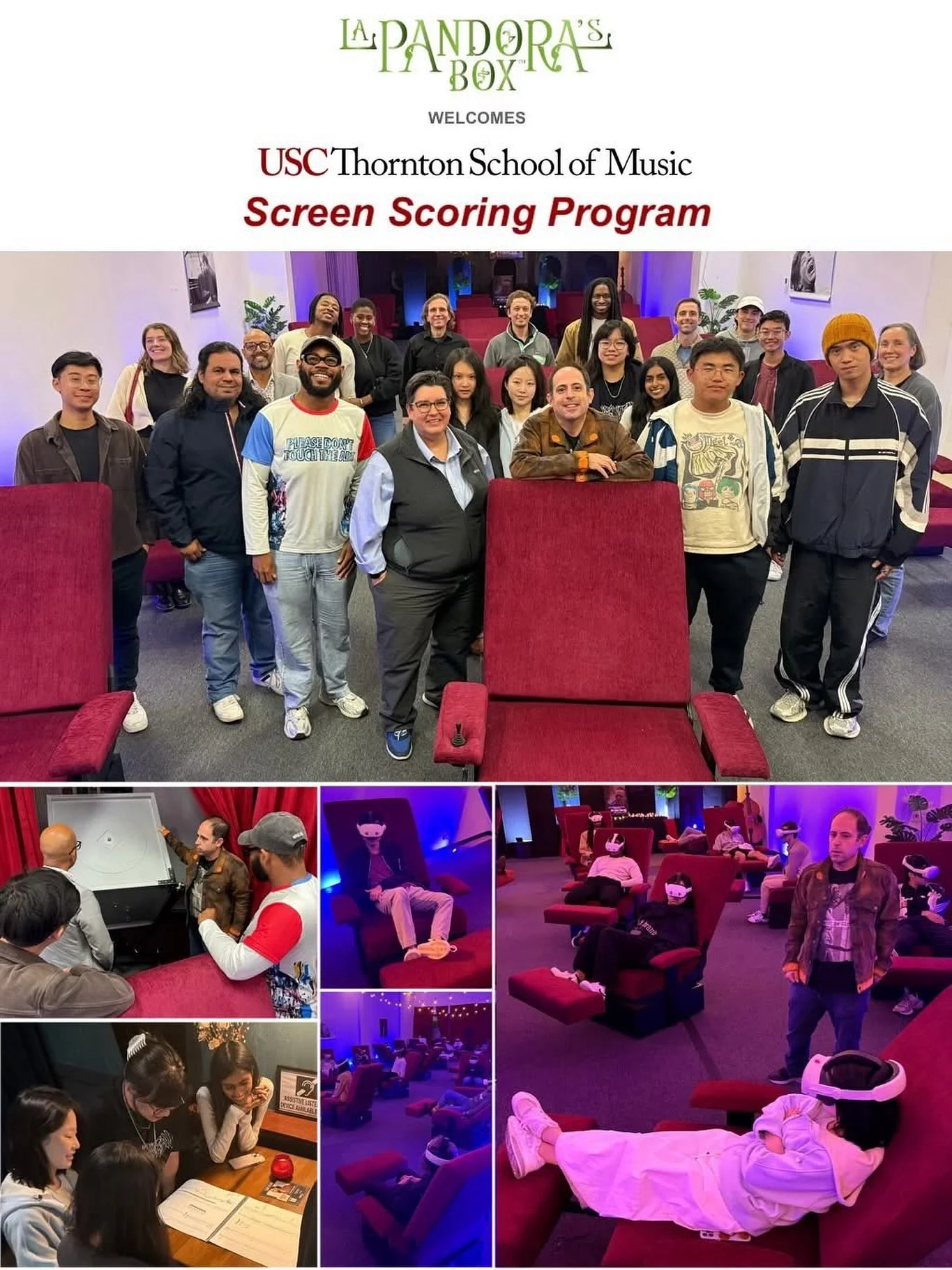 Our client, Nadeem Majdalany @majdalany, was honored to host Faculty Chair Jeanine Cowen @jmcmusicinc & students from the USC Thornton School of Music Screen Scoring Program for a special presentation of ๐๐ผ ๐๐ผ๐๐ฟ๐๐๐ผ’๐ ๐ฝ๐๐ at The