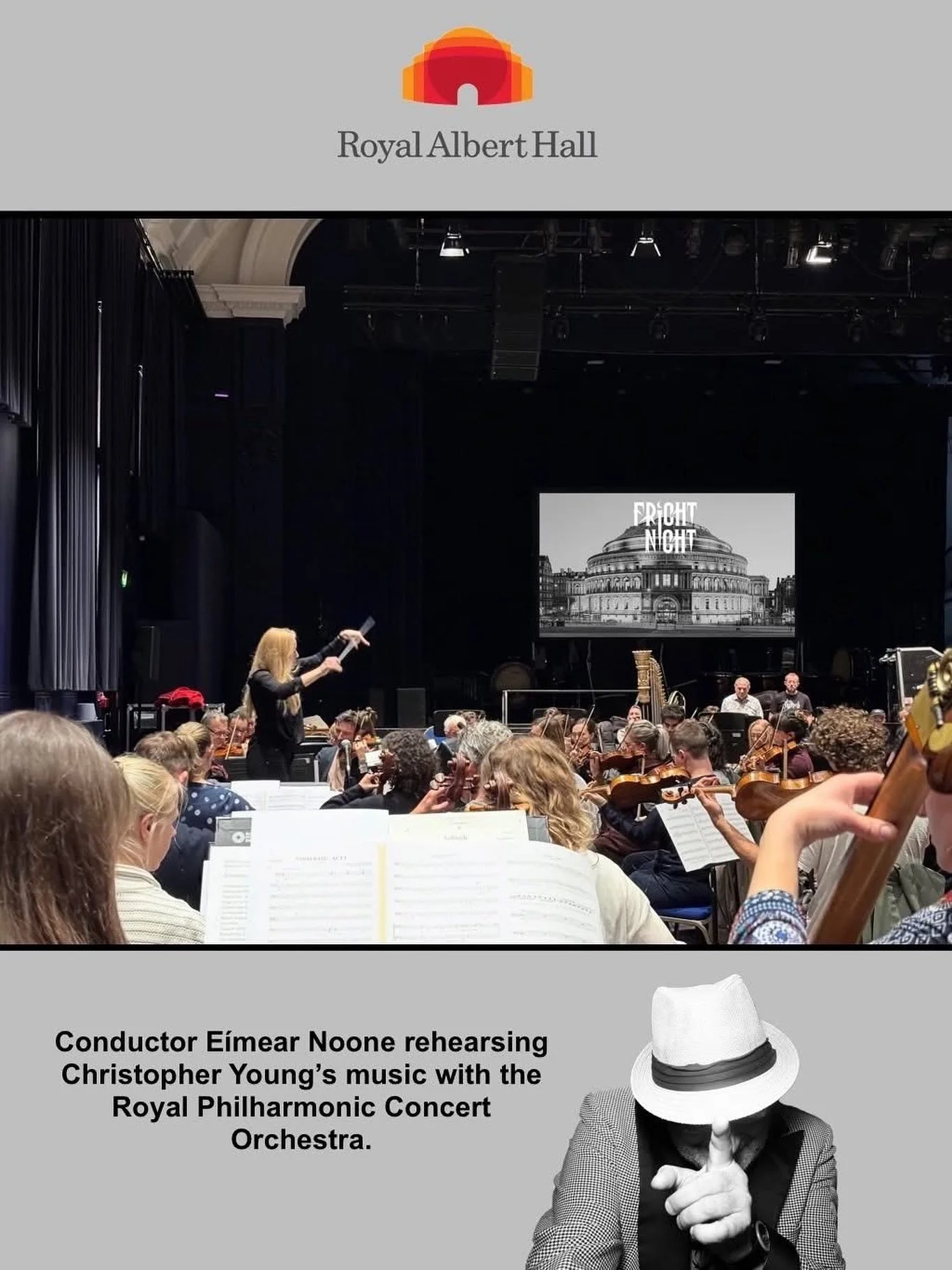 The final rehearsals are finished for tonight&rsquo;s &ldquo;Fright Night&rdquo; experience at the historic @royalalberthall. Those that have tickets are in for a fun spooky night with the help of some terrifying music by our BMI Award winning &amp; 