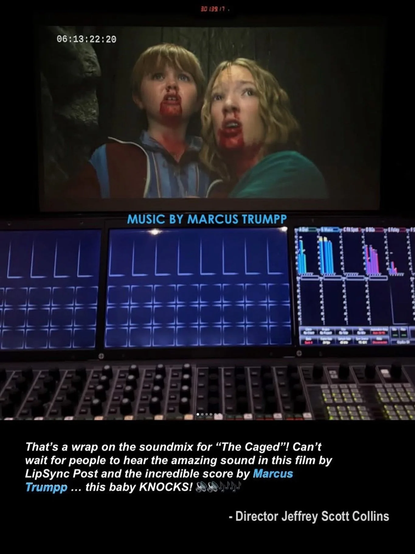 Some last minute breaking news!

Director Jeffrey Scott Collins just posted 𝙏𝙃𝙀 𝘾𝘼𝙂𝙀𝘿 has wrapped and gave a nice shout out to the composer, our client Marcus Trumpp @trumppet! #marcustrumpp #thecaged #newfilm #composer #ascap @ascapscreen @a