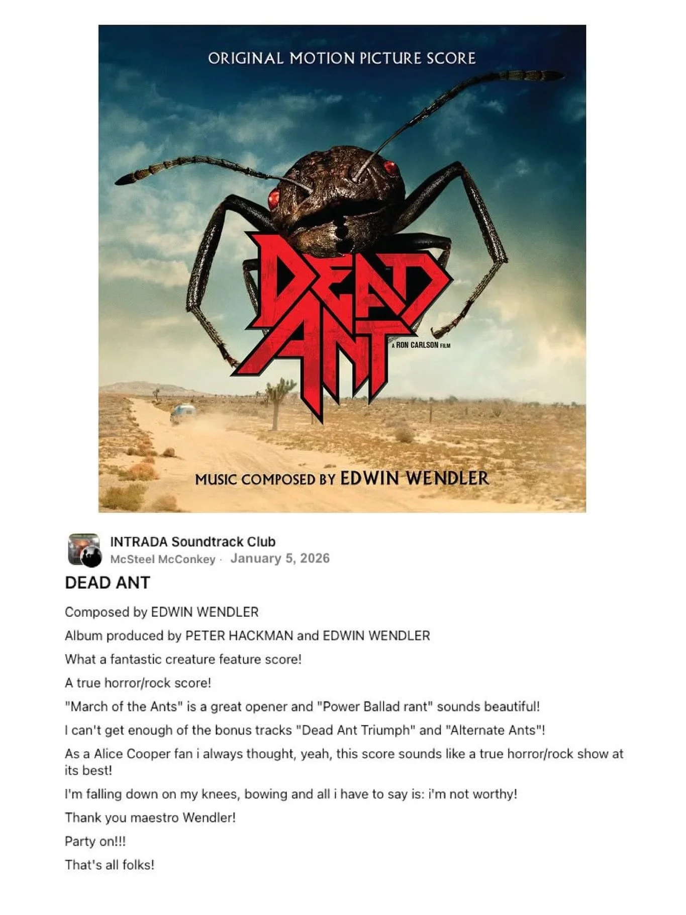 Composers work so hard in crafting music that fits the narrative, but also can work as a stand along listen away from the movie. 

Which is why it&rsquo;s always nice for composers to hear kind words from their fans from all over the world. Thank you