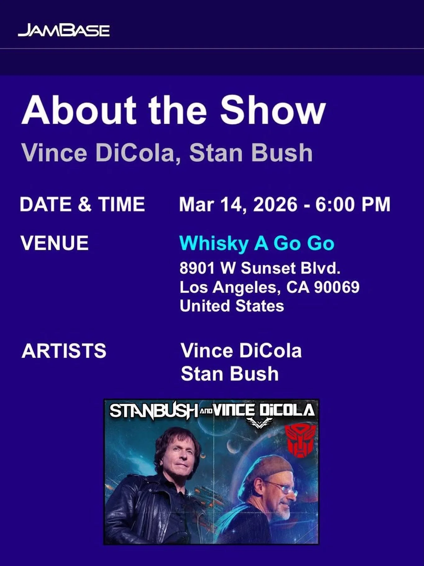JamBase has the details on this weekends epic concert! Come celebrate the 40th Anniversary of 𝙏𝙃𝙀 𝙏𝙍𝘼𝙉𝙎𝙁𝙊𝙍𝙈𝙀𝙍𝙎 𝙏𝙃𝙀 𝙈𝙊𝙑𝙄𝙀 and watch our Golden Globe &amp; Grammy nominated client Vince DiCola @dicolaofficial &amp; Stan Bush rock