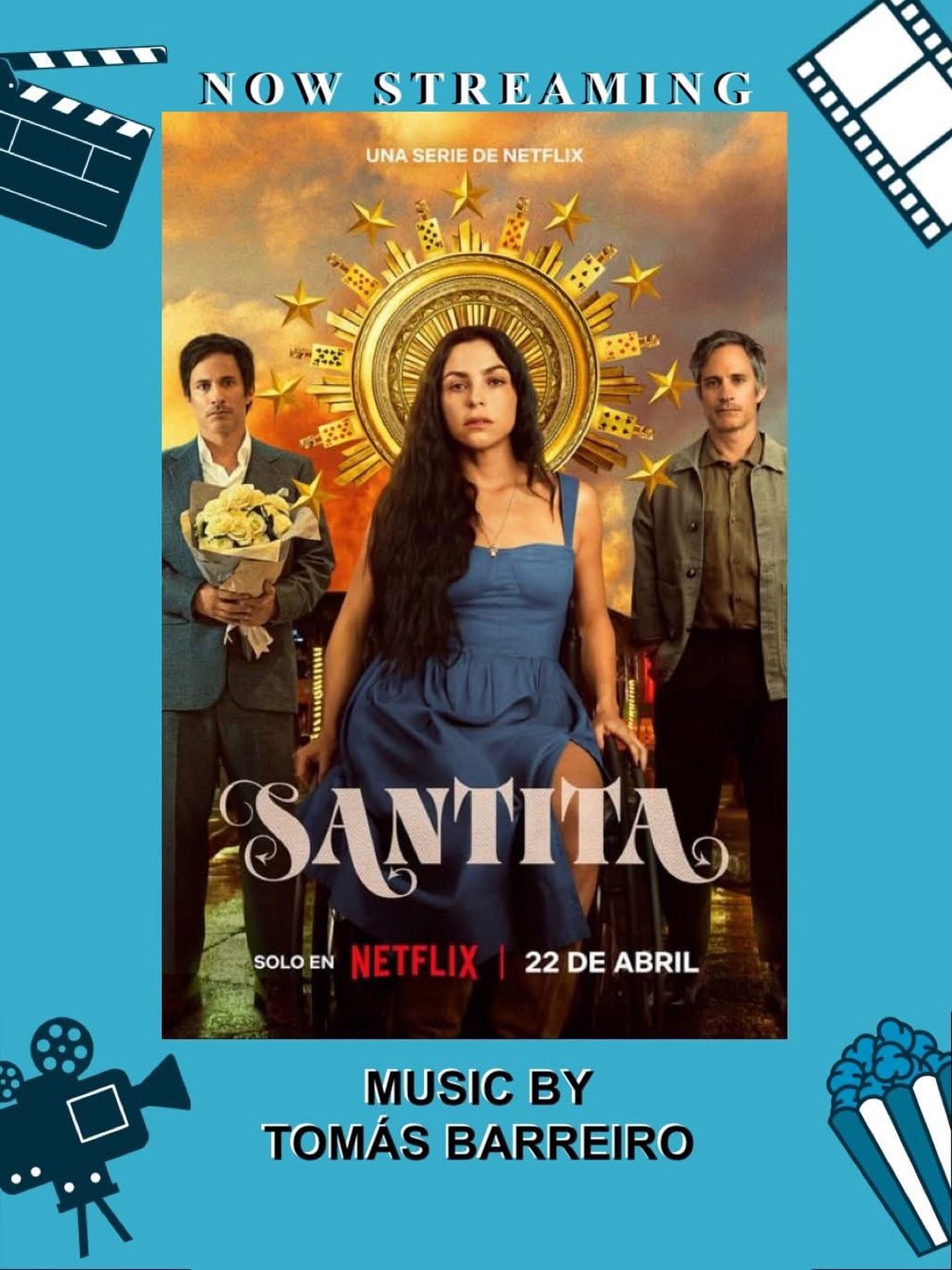 NOW STREAMING ON @netflix 
𝙎𝘼𝙉𝙏𝙄𝙏𝘼
Music by @tomasbarreiroguijosa 

𝙎𝘼𝙉𝙏𝙄𝙏𝘼 was directed by Emmy nominated Rodrigo Garc&iacute;a (𝘼𝙇𝘽𝙀𝙍𝙏 𝙉𝙊𝘽𝘽𝙎, 𝙉𝙄𝙉𝙀 𝙇𝙄𝙑𝙀𝙎, 𝙈𝙊𝙏𝙃𝙀𝙍 𝘼𝙉𝘿 𝘾𝙃𝙄𝙇𝘿) &amp; stars Gael Garc&iacute