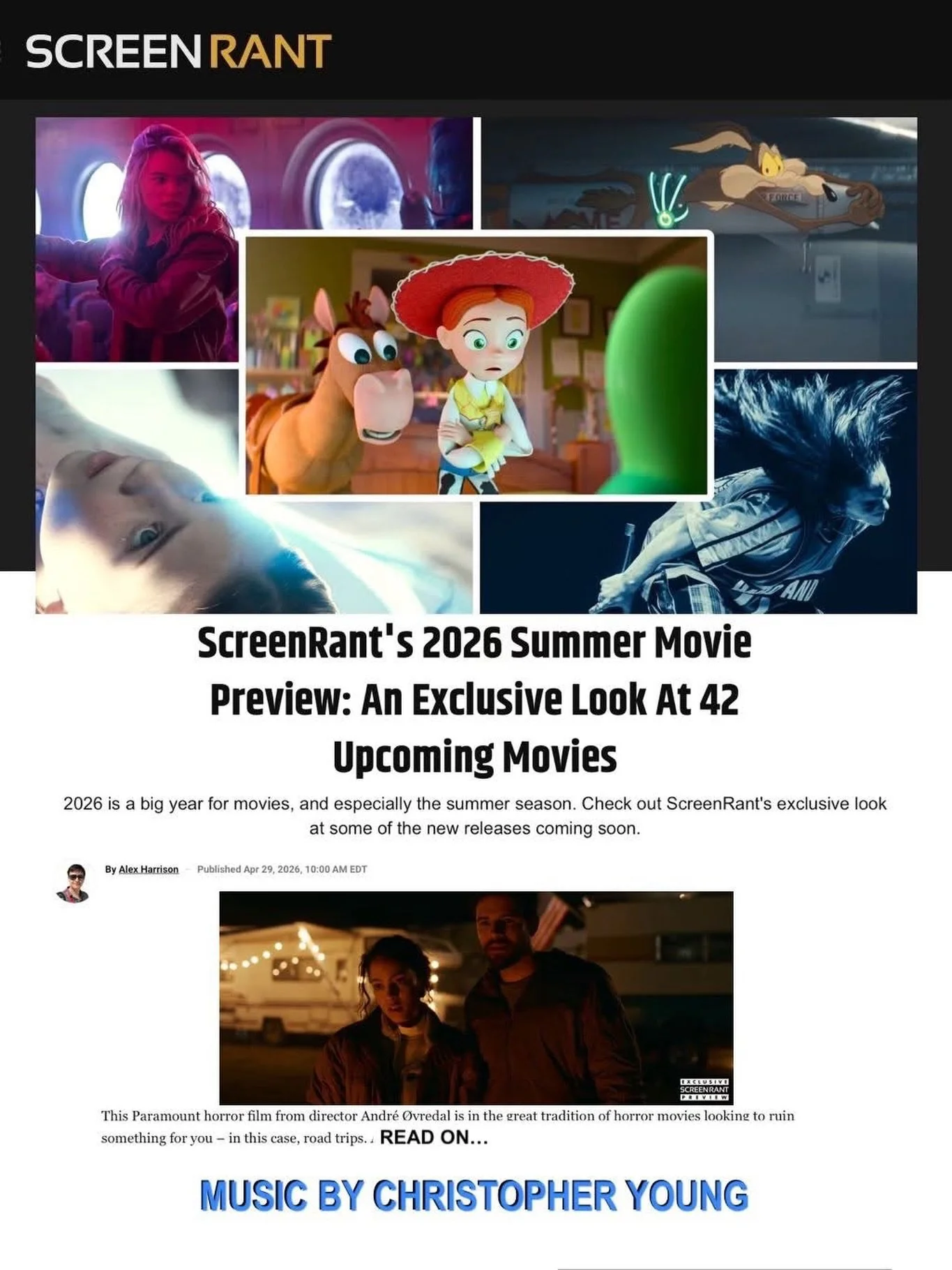 Check out @screenrant&rsquo;s 2026 Summer Preview, which includes a write-up on @paramountpics 𝙋𝘼𝙎𝙎𝙀𝙉𝙂𝙀𝙍! Our BMI award-winning client, Christopher Young @officialchristopheryoung, had a blast scoring this with Andr&eacute; &Oslash;vredal! W