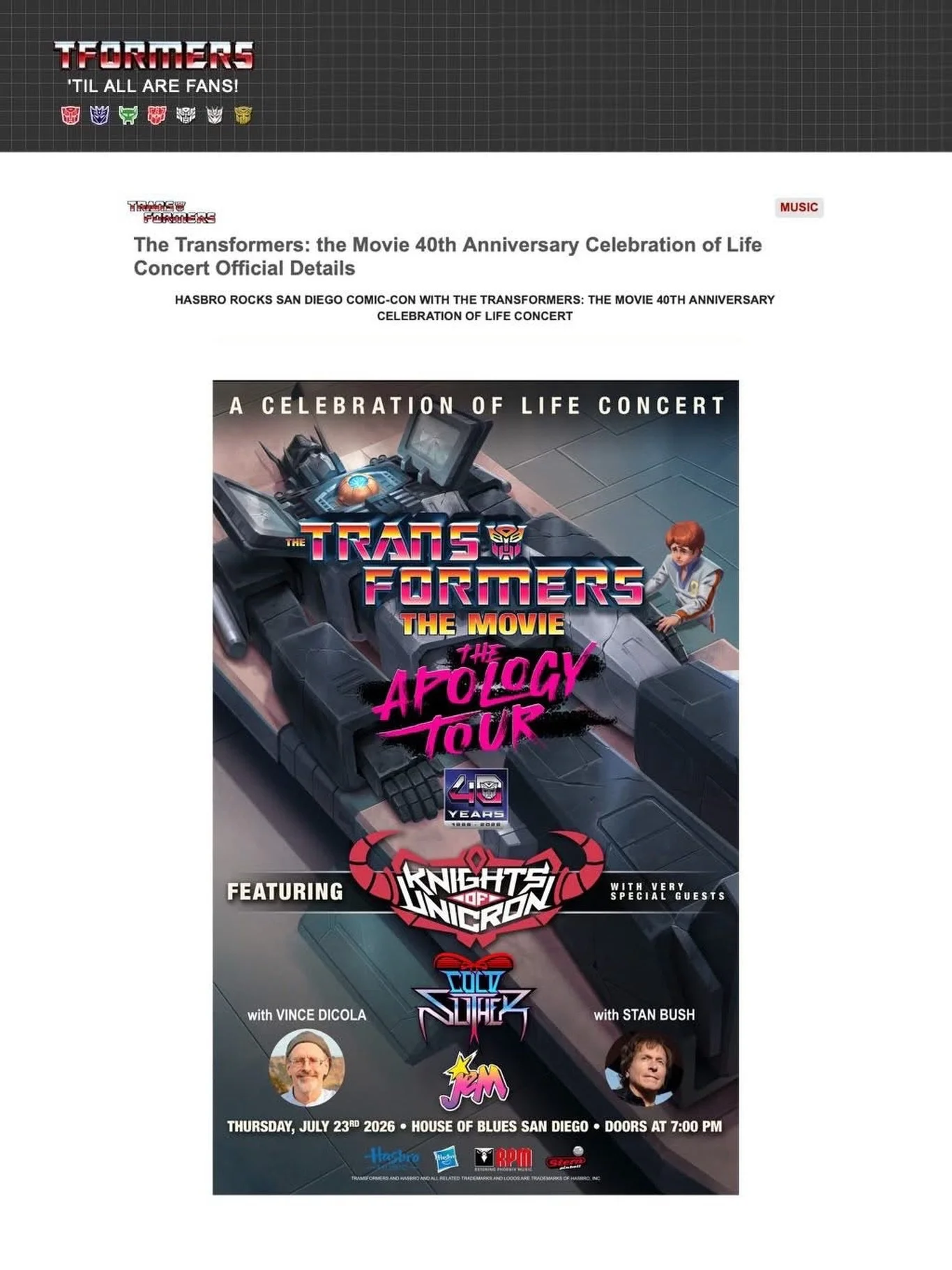 Great article about the upcoming &ldquo;The Apology Tour&rdquo; during @comic_con next month, which will feature our client, the legendary Vince DiCola @dicolaofficial! Grab your tix in the link in the article!
*
Article: LINK IN PROFILE
*
#vincedico