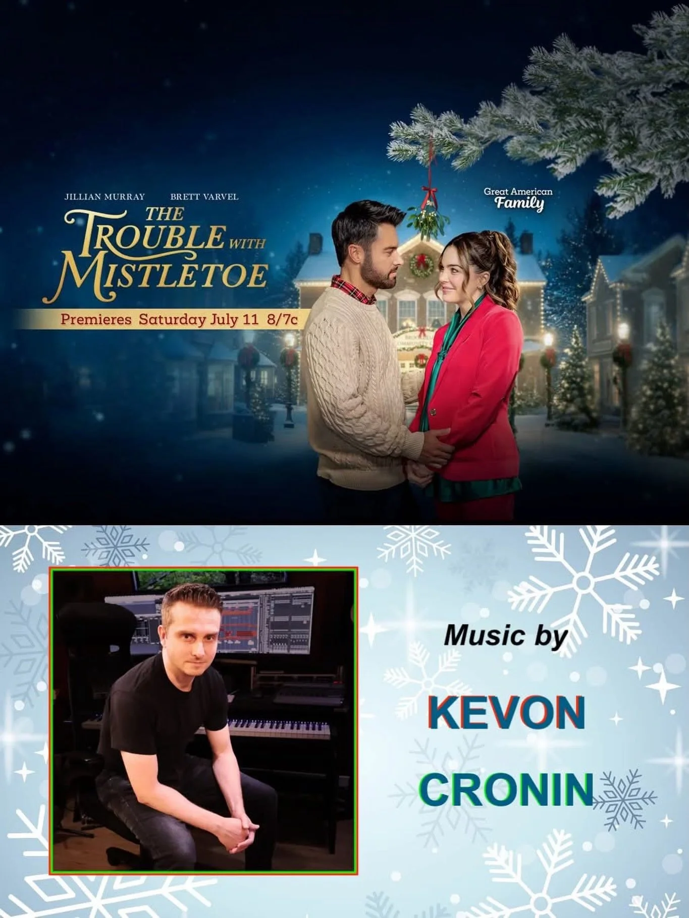 Premiering July 11 on @greatamericanfamily, 𝙏𝙃𝙀 𝙏𝙍𝙊𝙐𝘽𝙇𝙀 𝙒𝙄𝙏𝙃 𝙈𝙄𝙎𝙏𝙇𝙀𝙏𝙊𝙀, which features an original score by acclaimed Canadian composer Kevon Cronin.

Set in the picturesque town of Brookhollow, the film follows an ambitious ac