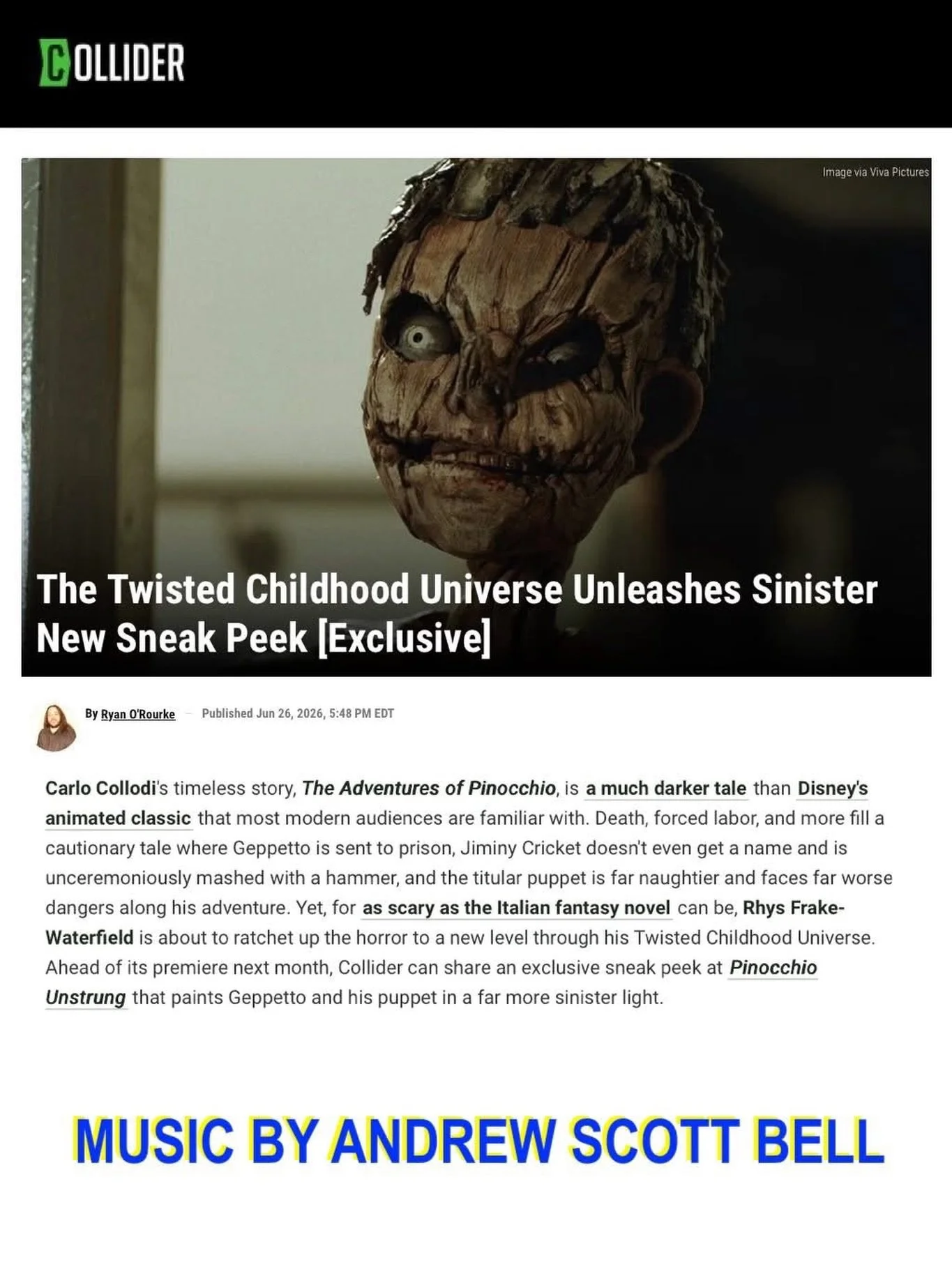 New sneak peek from the upcoming July 24th theatrical film, 𝙋𝙄𝙉𝙊𝘾𝘾𝙃𝙄𝙊: 𝙐𝙉𝙎𝙏𝙍𝙐𝙉𝙂, scored by our immensely talented client, Andrew Scott Bell @andrewscottbell! Check it out!
*
Article: LINK IN PROFILE
*
#andrewscottbell #article #pinoc