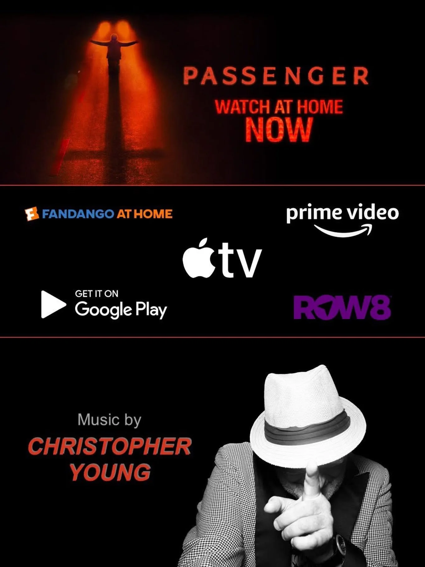 You can now watch the supernatural horror film, 𝙋𝘼𝙎𝙎𝙀𝙉𝙂𝙀𝙍, at home! Be sure to stream the brilliant soundtrack by our client, Christopher Young @officialchristopheryoung, from Lakeshore Records, or pick up the CD from Intrada Records!

After