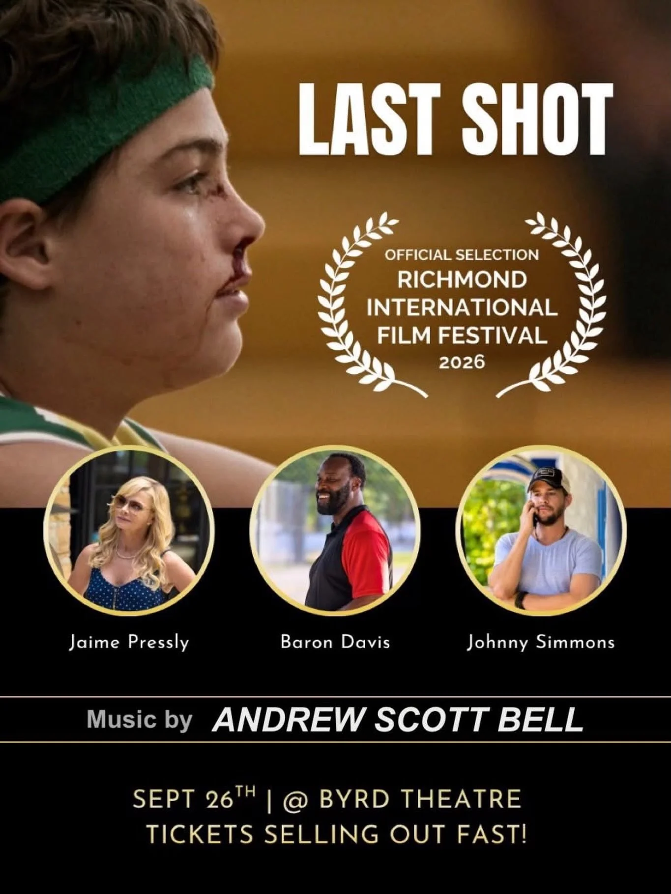 𝙇𝘼𝙎𝙏 𝙎𝙃𝙊𝙏, starring Jaime Pressly (𝙀𝙇𝙎𝘽𝙀𝙏𝙃) &amp; Michael Rapaport (𝙁𝘼𝙇𝙇 𝙊𝙐𝙏) will be part of the Richmond, VA international Film Festival! The stirring, emotional and evocative original score was composed by our multi-award win