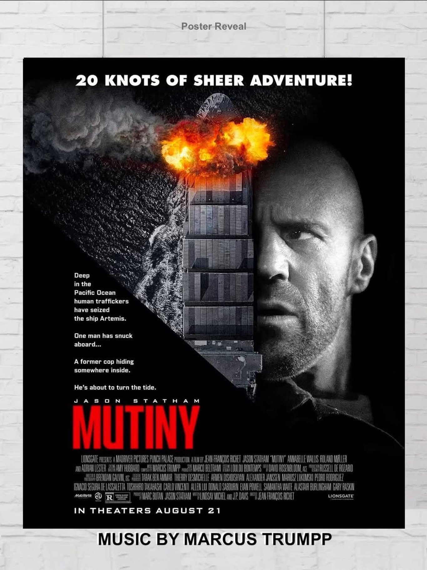 Here&rsquo;s another poster for 𝙈𝙐𝙏𝙄𝙉𝙔, which pays homage to another great action/thriller from 1988 starring Bruce Willis.

Our client, Marcus Trumpp @trumppet, said he had a blast scoring this Jason Statham film and is excited for you to hear