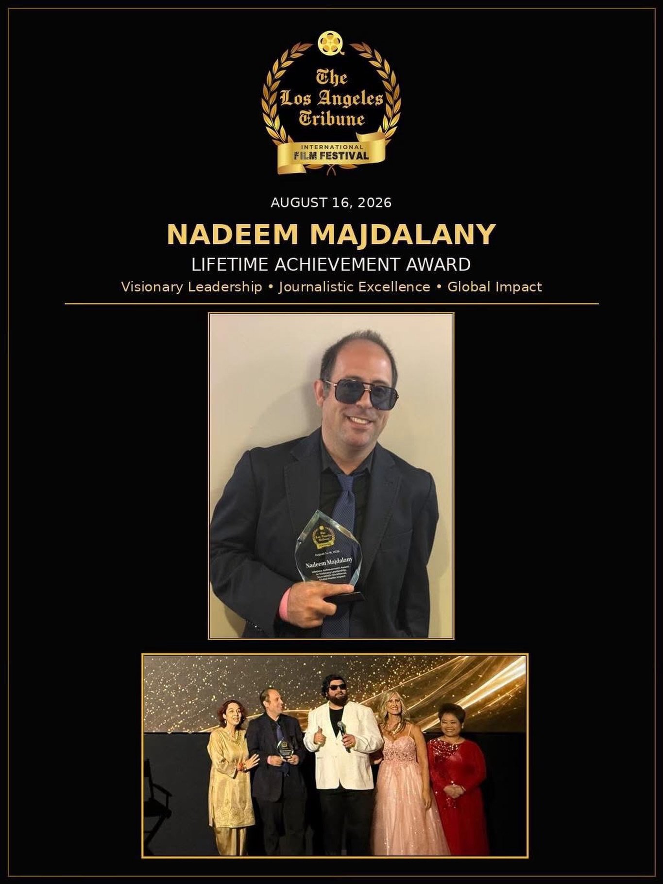 Over the weekend our Grammy winning client, Nadeem Majdalany @majdalany, received the Lifetime Achievement Award from the The Los Angeles Tribune International Film Festival! Congrats Nadeem on your latest accomplishment! 
*
*
*
#nadeemmajdalany #awa