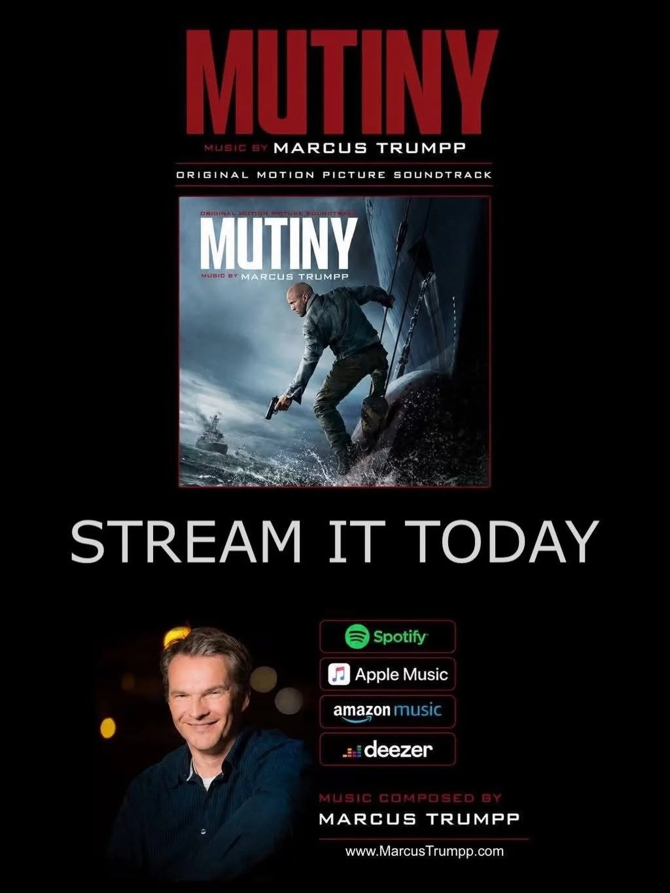 NEW RELEASE FRIDAY
𝙈𝙐𝙏𝙄𝙉𝙔
🎹 Marcus Trumpp
Listen: LINK IN PROFILE

Head over to your favorite music streaming platform and take a listen to Marcus&rsquo;s brand new score from the Jason Statham starring action/thriller, 𝙈𝙐𝙏𝙄𝙉𝙔! And be su