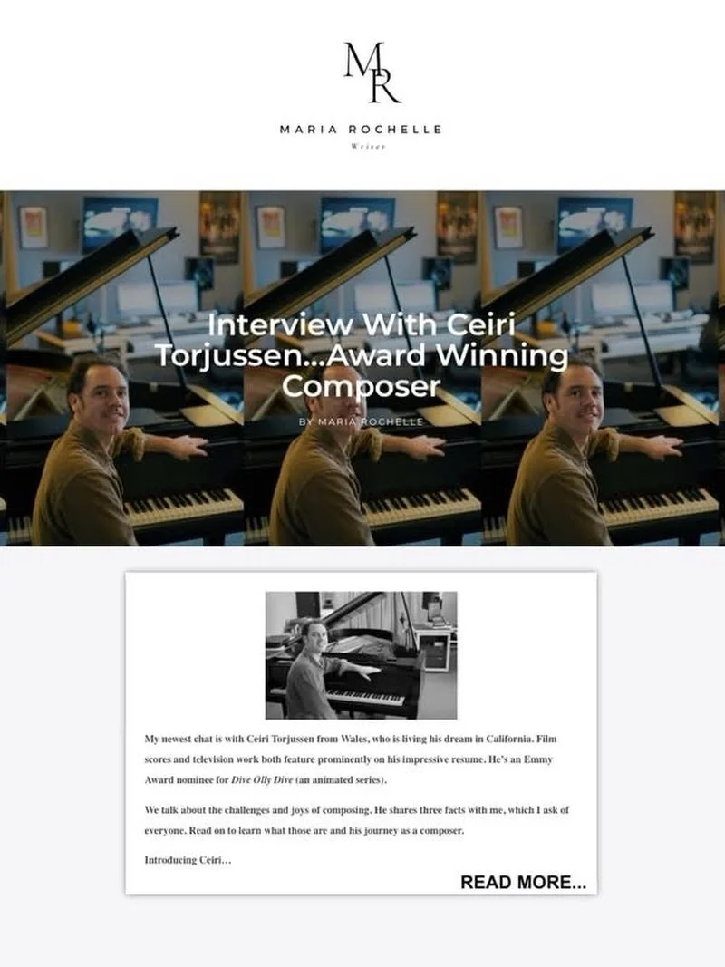 &ldquo;Was there a particular film that inspired you to become a composer?&rdquo;

This is one of many captivating questions Maria Rochelle asked our Emmy nominated client, Ceiri Torjussen @ceiri.music recently. They also talk about Ceiri&rsquo;s new