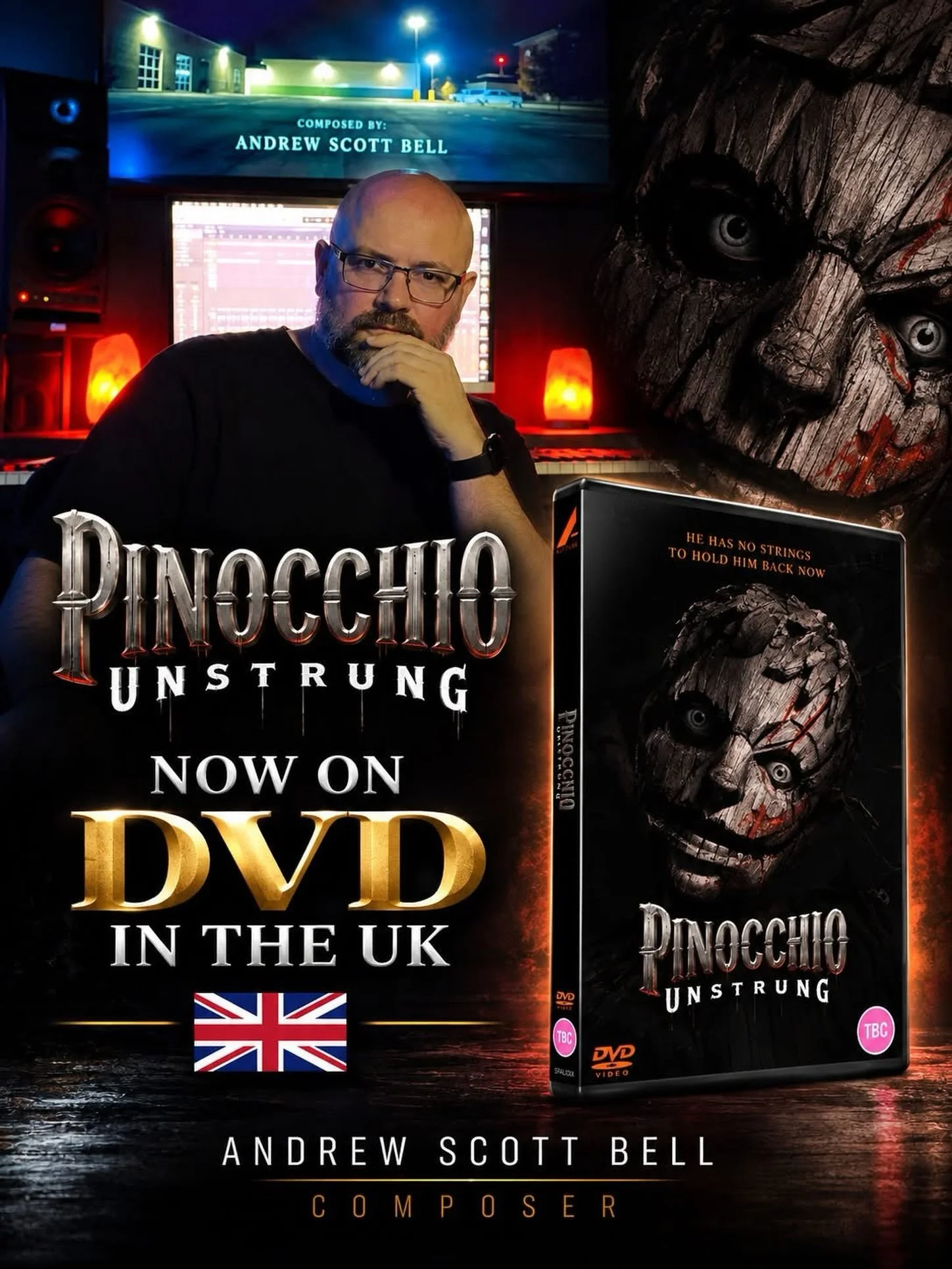 Attention physical media connoisseurs!

𝙋𝙄𝙉𝙊𝘾𝘾𝙃𝙄𝙊: 𝙐𝙉𝙎𝙏𝙍𝙐𝙉𝙂, scored by one of the industry&rsquo;s top genre composers, our client Andrew Scott Bell @andrewscottbell, is now available on DVD in the UK! Stream the sdtk today on your f