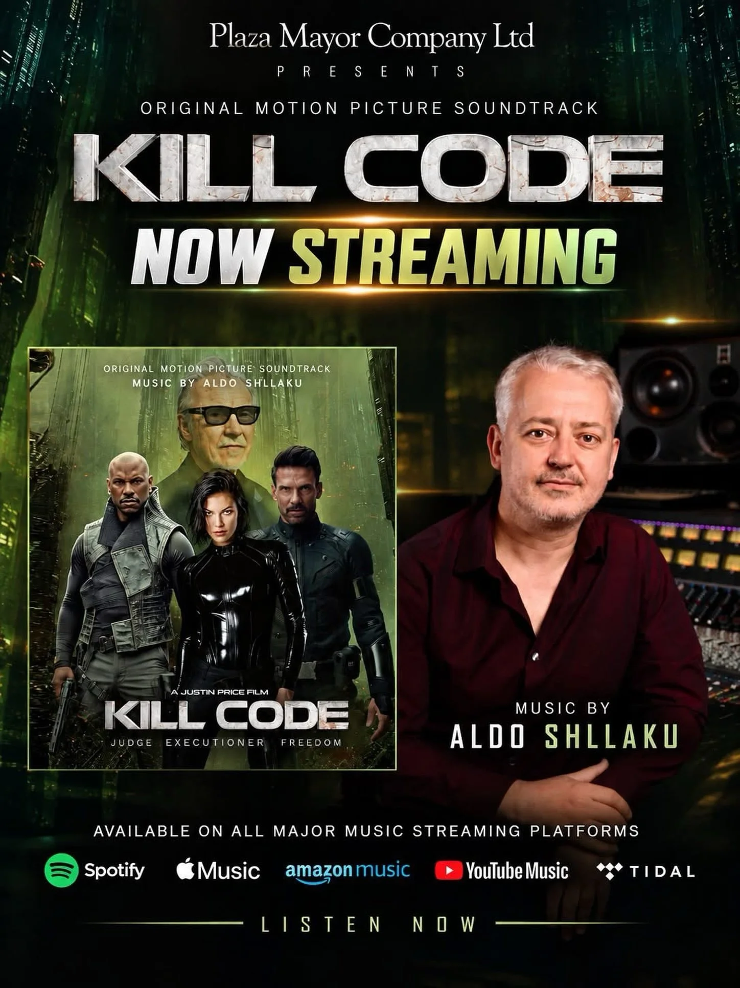 🚨 NEW RELEASE 🚨
𝙆𝙄𝙇𝙇 𝘾𝙊𝘿𝙀
🎹 by Aldo Shllaku
Spotify: LINK IN PROFILE

We&rsquo;re excited to let you know that the score from 𝙆𝙄𝙇𝙇 𝘾𝙊𝘿𝙀, composed by our award-winning client Aldo Shllaku, is now available to stream on your favorite