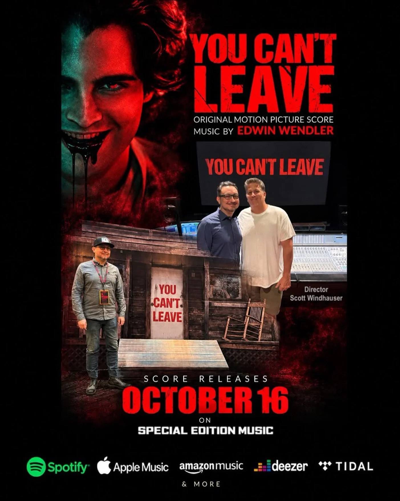 You can now pre-save the score by our client, Edwin Wendler @edwinwendler, from 𝙔𝙊𝙐 𝘾𝘼𝙉&rsquo;𝙏 𝙇𝙀𝘼𝙑𝙀! The trailer has reached a major milestone as it has amassed 100 million views on YouTube. 𝙔𝙊𝙐 𝘾𝘼𝙉&rsquo;𝙏 𝙇𝙀𝘼𝙑𝙀 was directe