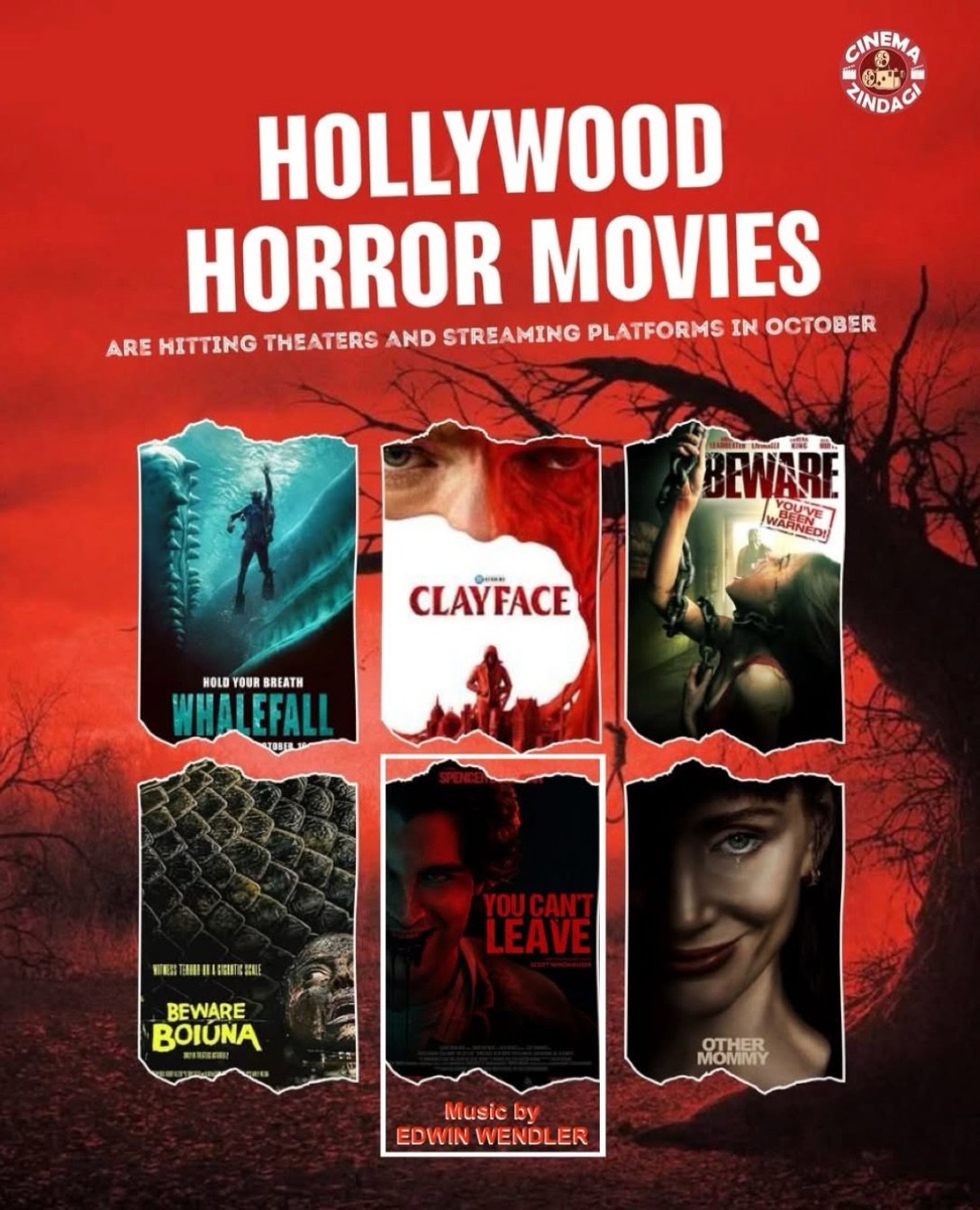 October is THE month for horror! We&rsquo;re happy to see 𝙔𝙊𝙐 𝘾𝘼𝙉&rsquo;𝙏 𝙇𝙀𝘼𝙑𝙀 scored by our Austrian client, Edwin Wendler @edwinwendler, is in good company with a few other notable horror movies! Tomorrow 𝙔𝙊𝙐 𝘾𝘼𝙉&rsquo;𝙏 𝙇𝙀𝘼?