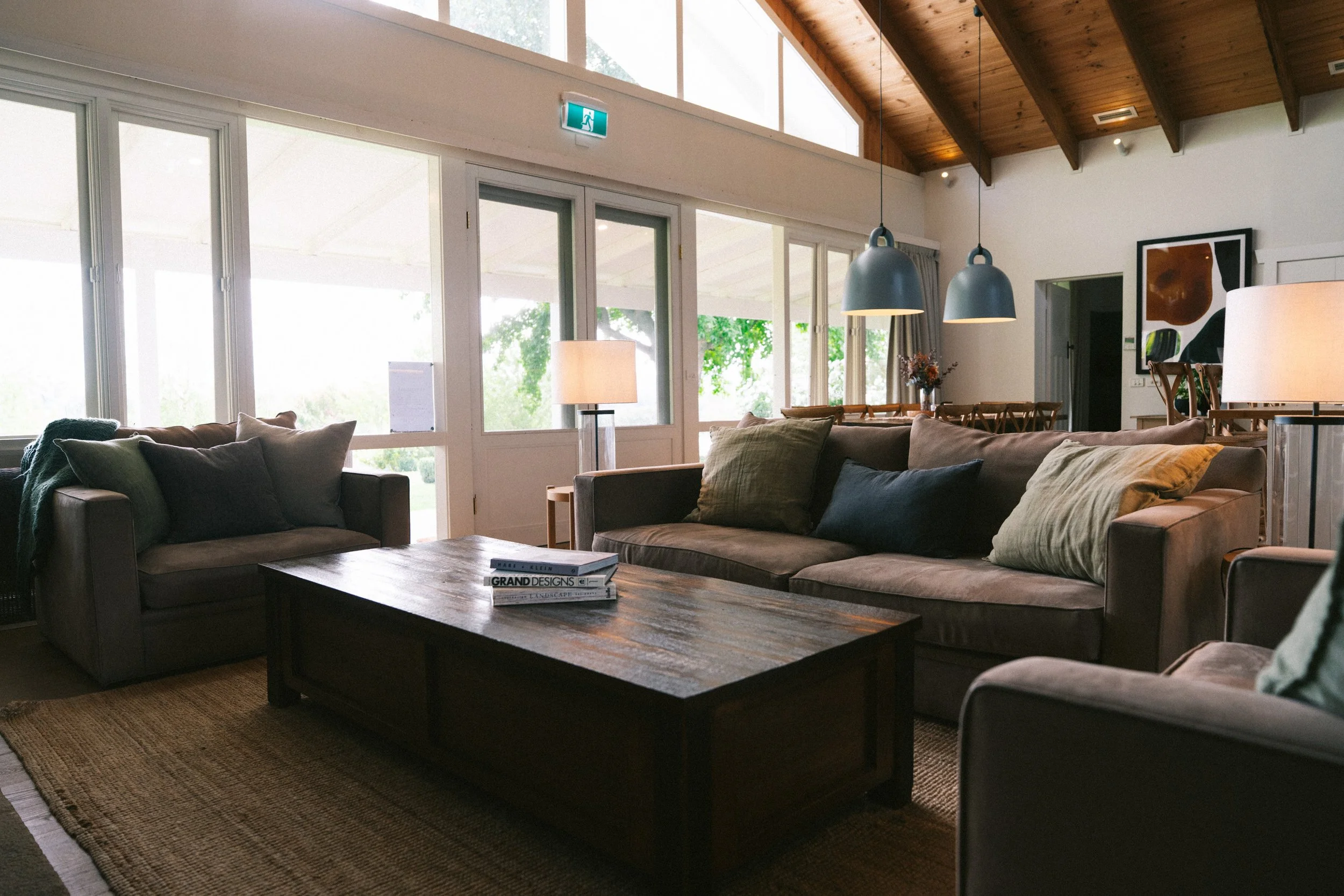 The Homestead light filled living room at a luxury farm stay in NSW — Waldara Estate, Edith NSW, near Sydney and the Blue Mountains