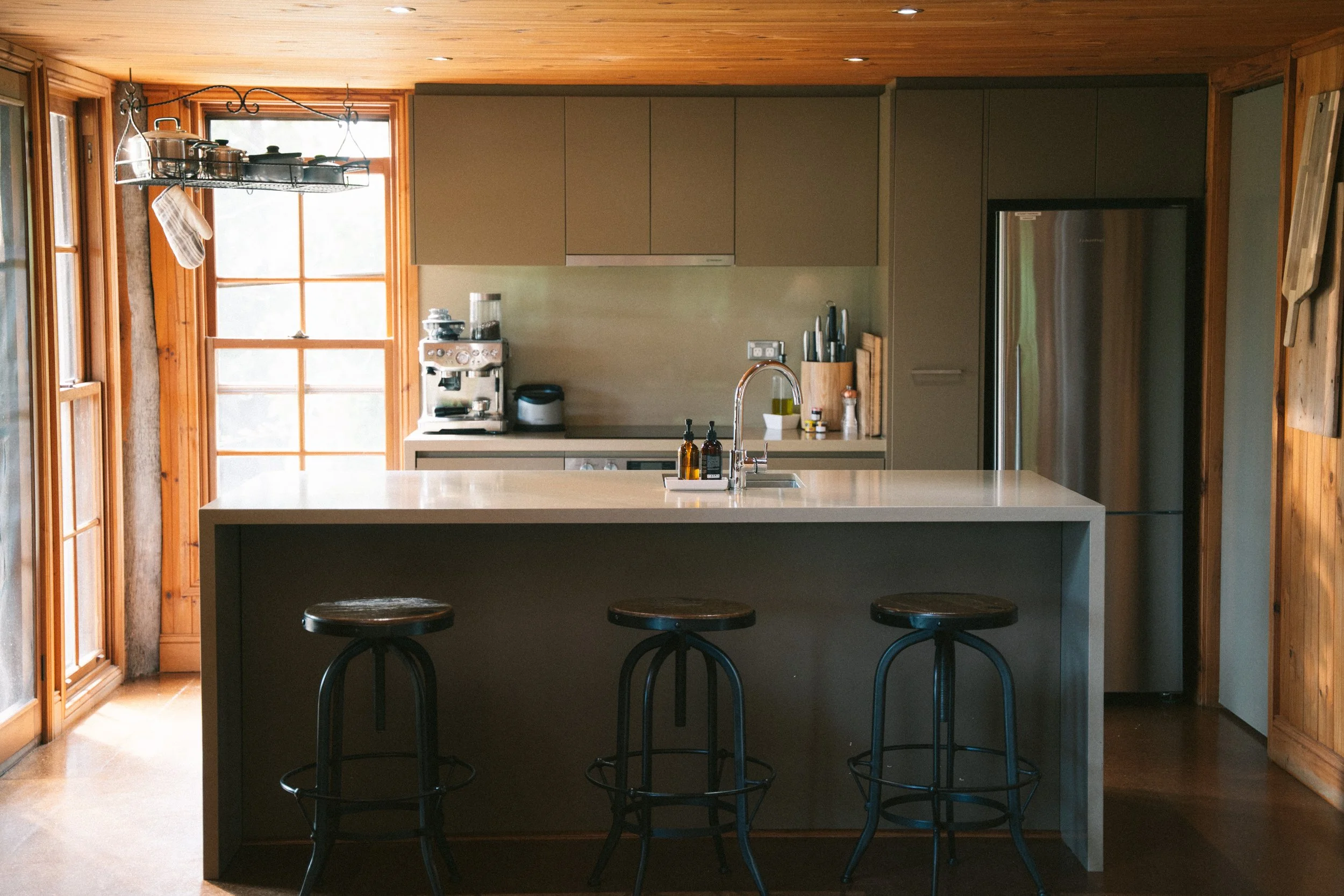 The Lodge kitchen at a luxury farm stay in NSW — Waldara Estate, Edith NSW, near Sydney and the Blue Mountains
