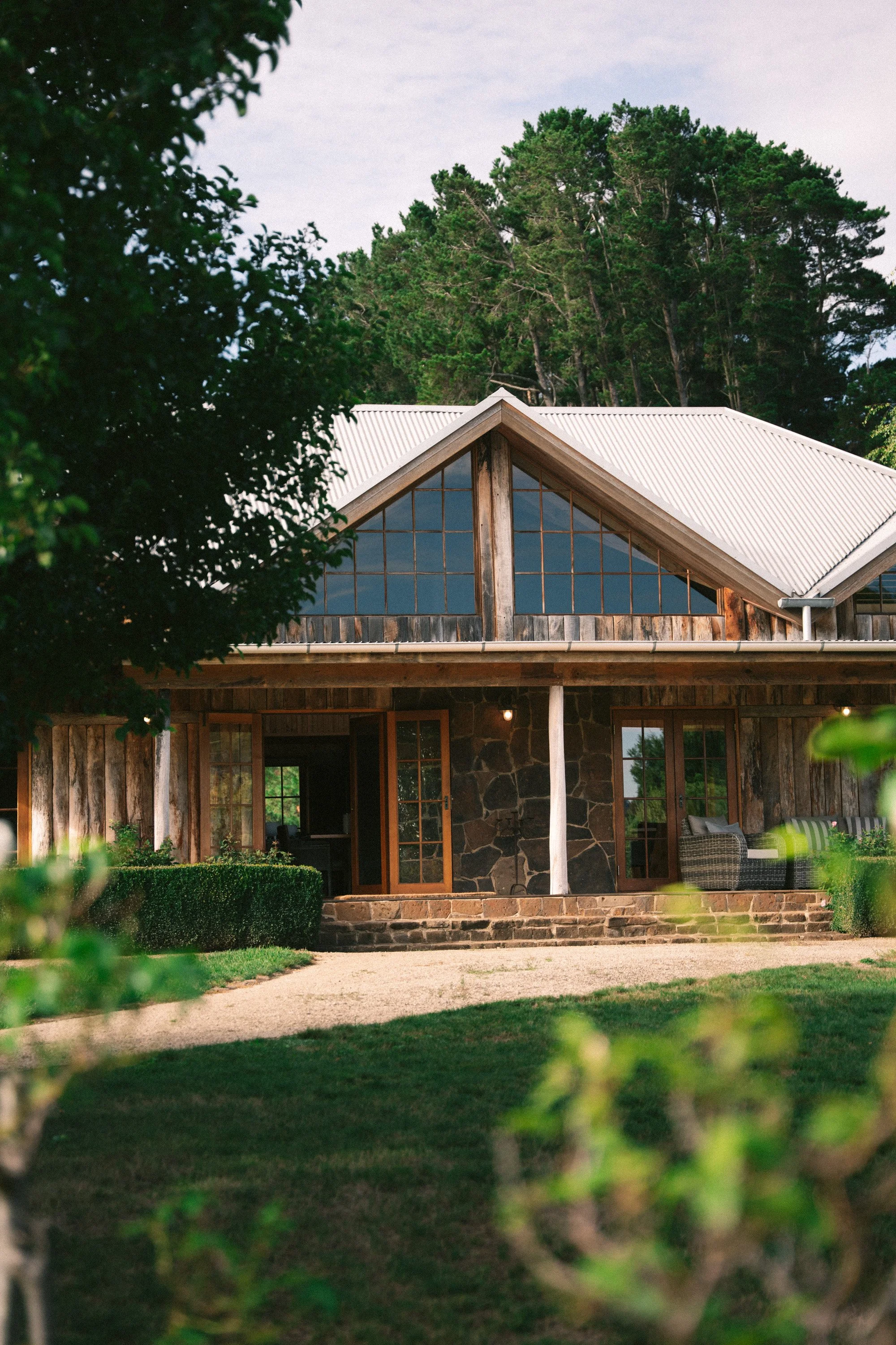 The Lodge exterior at a luxury farm stay in NSW — Waldara Estate, Edith NSW, near Sydney and the Blue Mountains