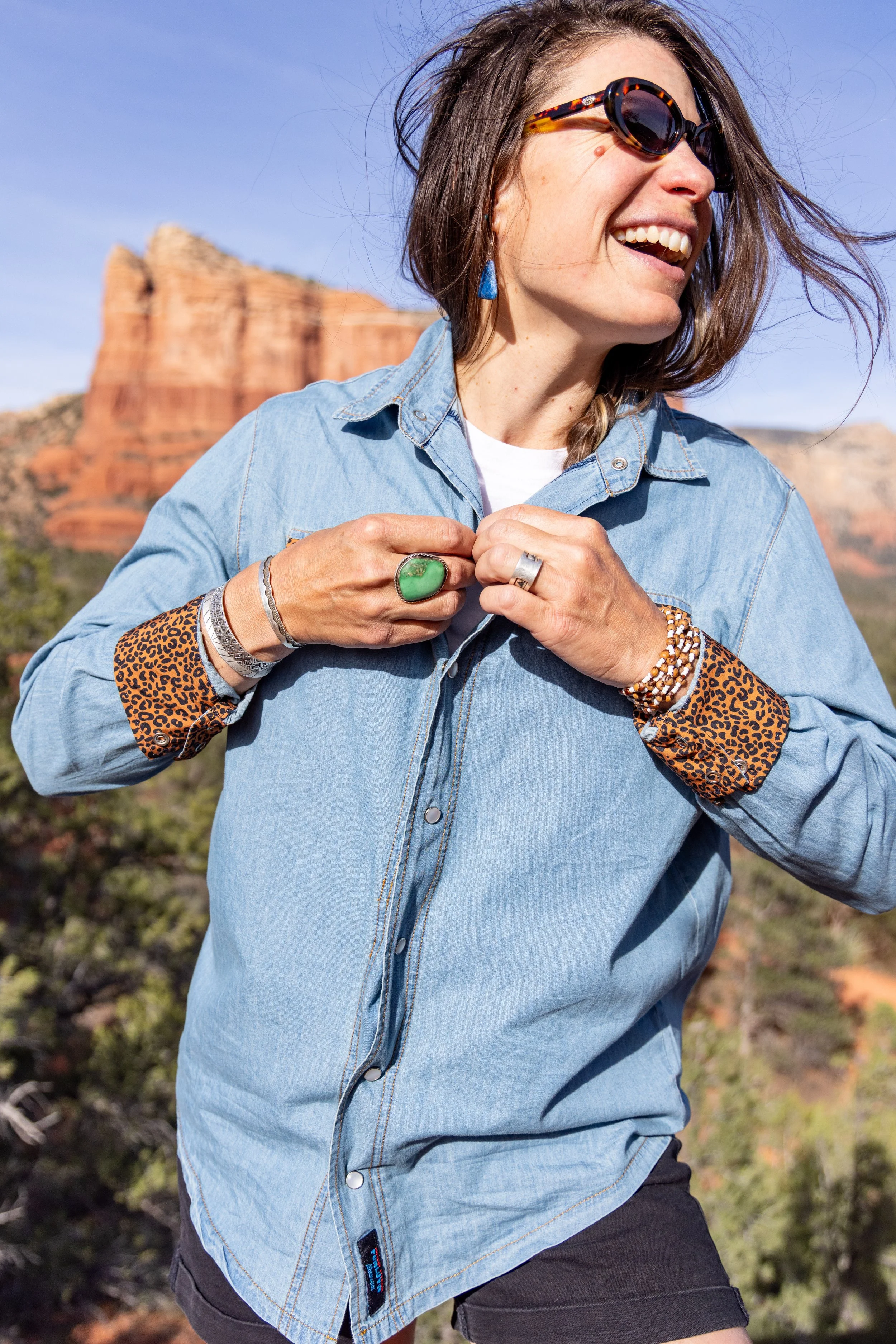 Georgie Denim Pearl Snap