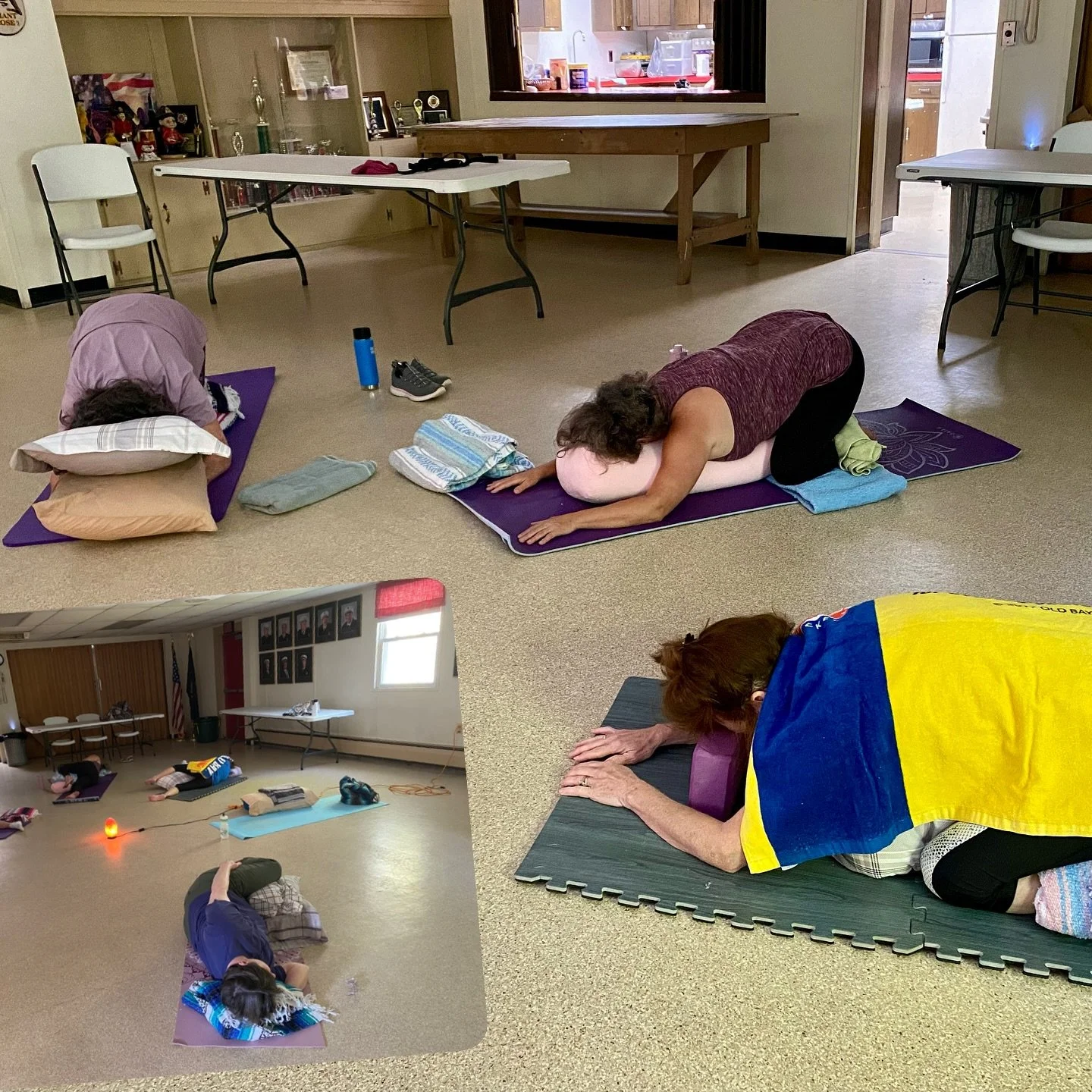 Oh the joys of restorative yoga! It is like a group nap session that heals our body, heart, mind and soul. Once a month we practice restorative yoga as part of the Saturday Yoga for Renewal series. Come join us at the Silver Lake Firehouse in Brackne