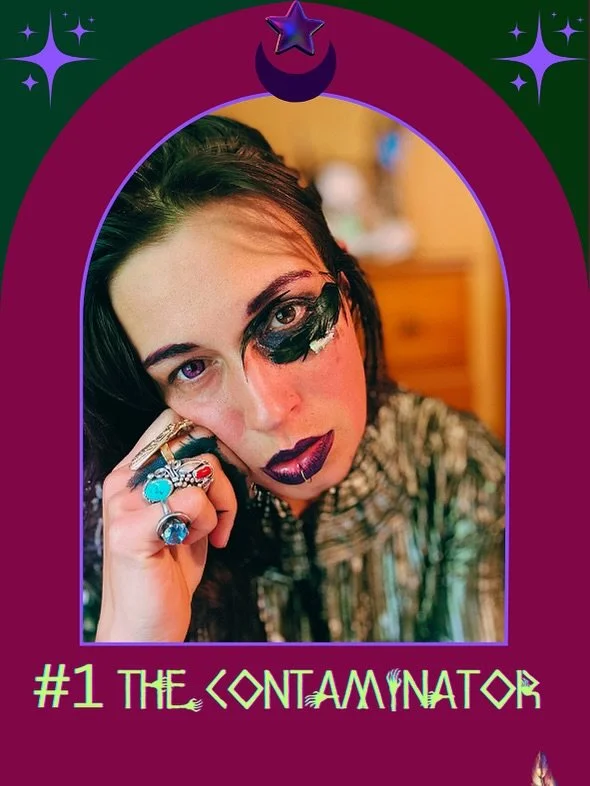 Swipe right for full artist trading card 👉🫖

Name: #1  The Contaminator 
Name Origin:The Contaminator represents taking orthodox information and reverting it back to organic purist states. The name of a healer who isn&rsquo;t afraid to get dirty in