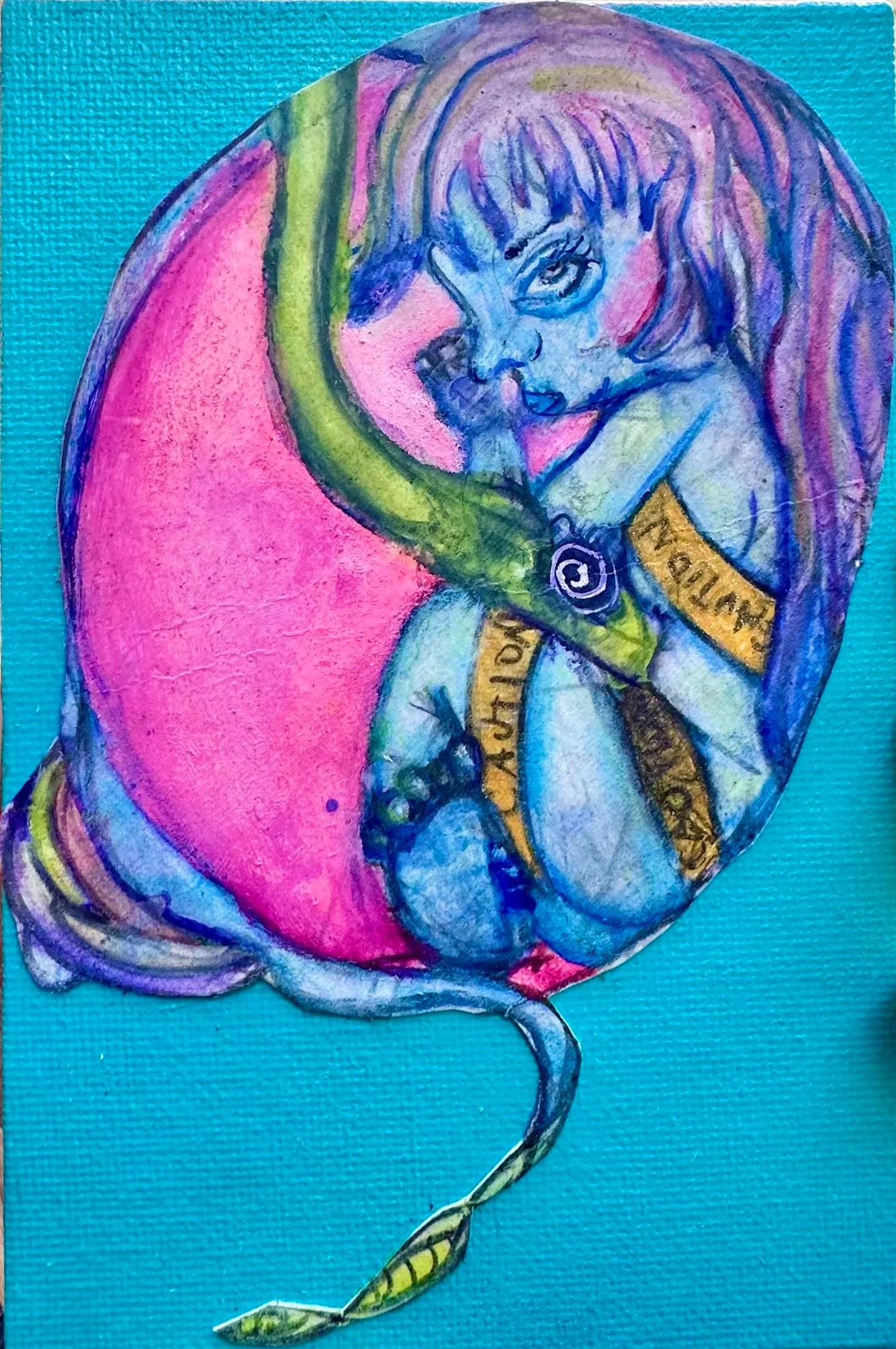 #1 The Contaminator
Title: Afraid To Fly
2025
5x7 in.
Watercolor collage on Acrylic Canvasboard, Varnish