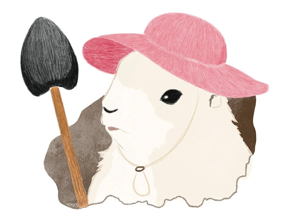 prairie dog with hat and shovel