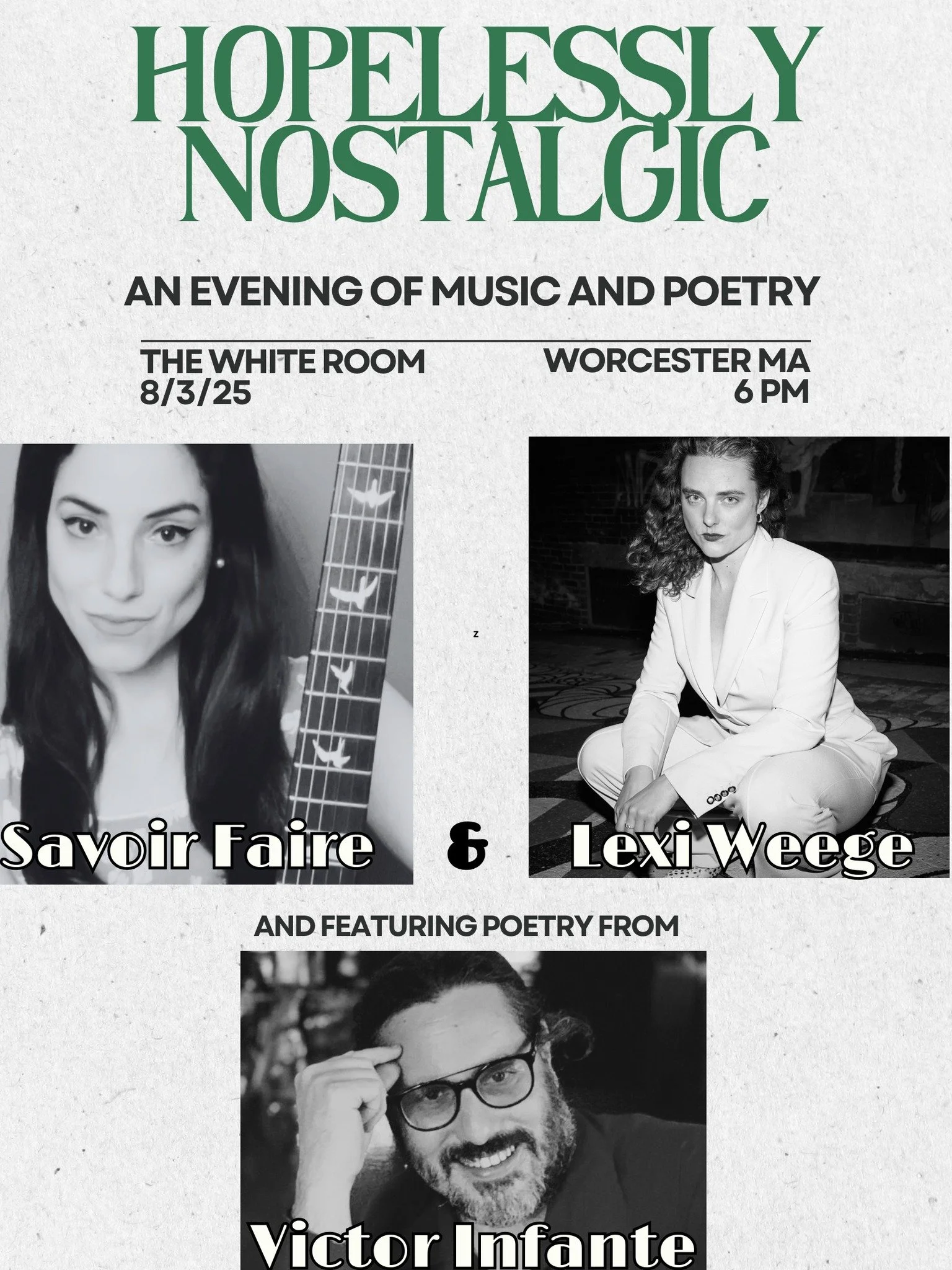 Hopelessly Nostalgic: An evening of music and poetry