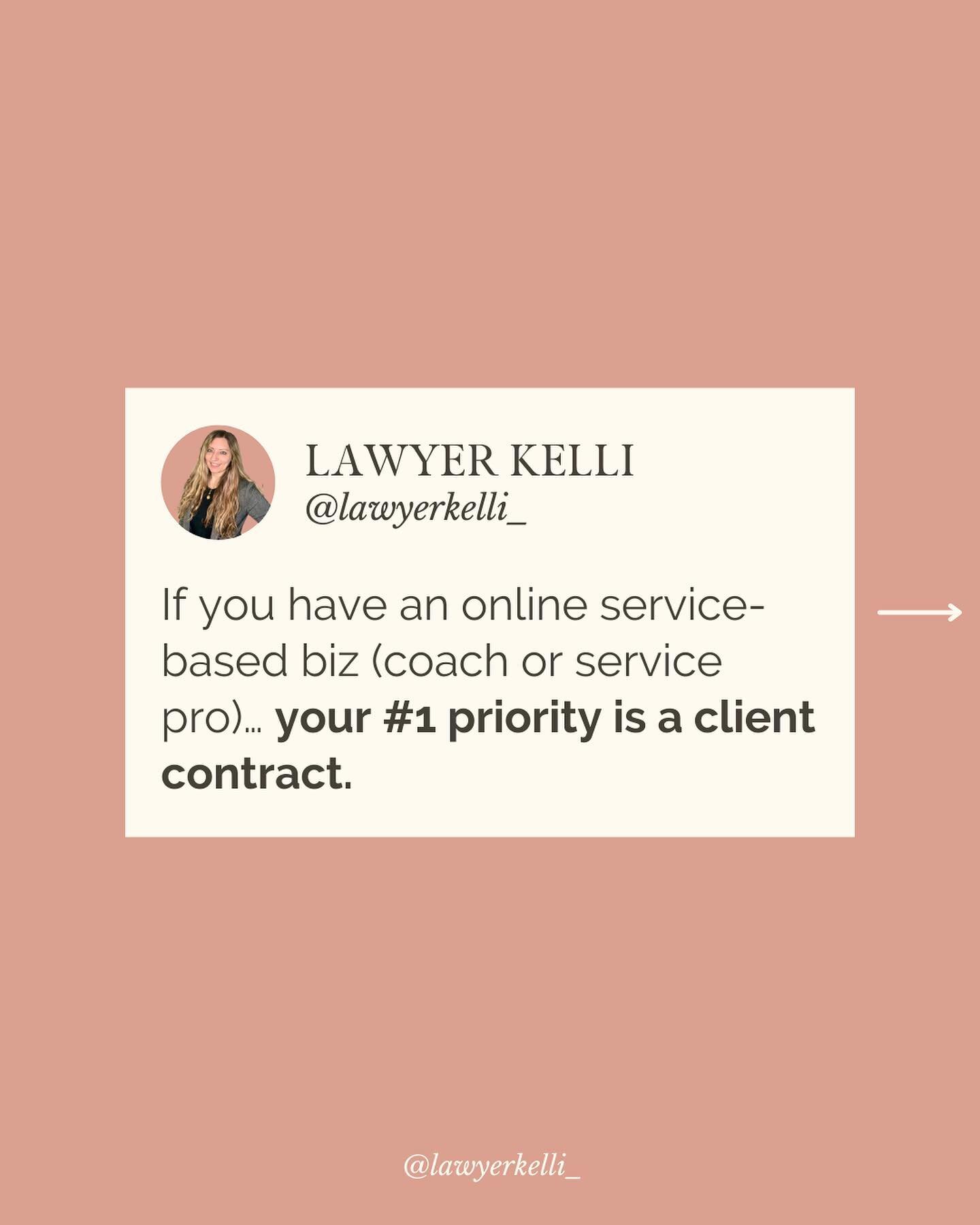 📣 If you can&rsquo;t afford a client contract from a lawyer (or lawyer drafted template), you can&rsquo;t afford anything else in your biz yet ‼️

I&rsquo;m not saying this to discourage you or shame you. I&rsquo;m saying it because without a contra