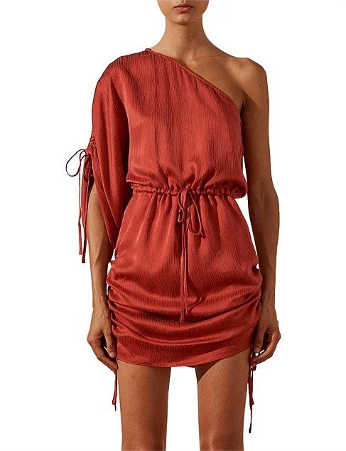 open lace back dress Shona Joy Leilani Mini Plunge Tie Back Dress in Hibiscus  Coco & Lola