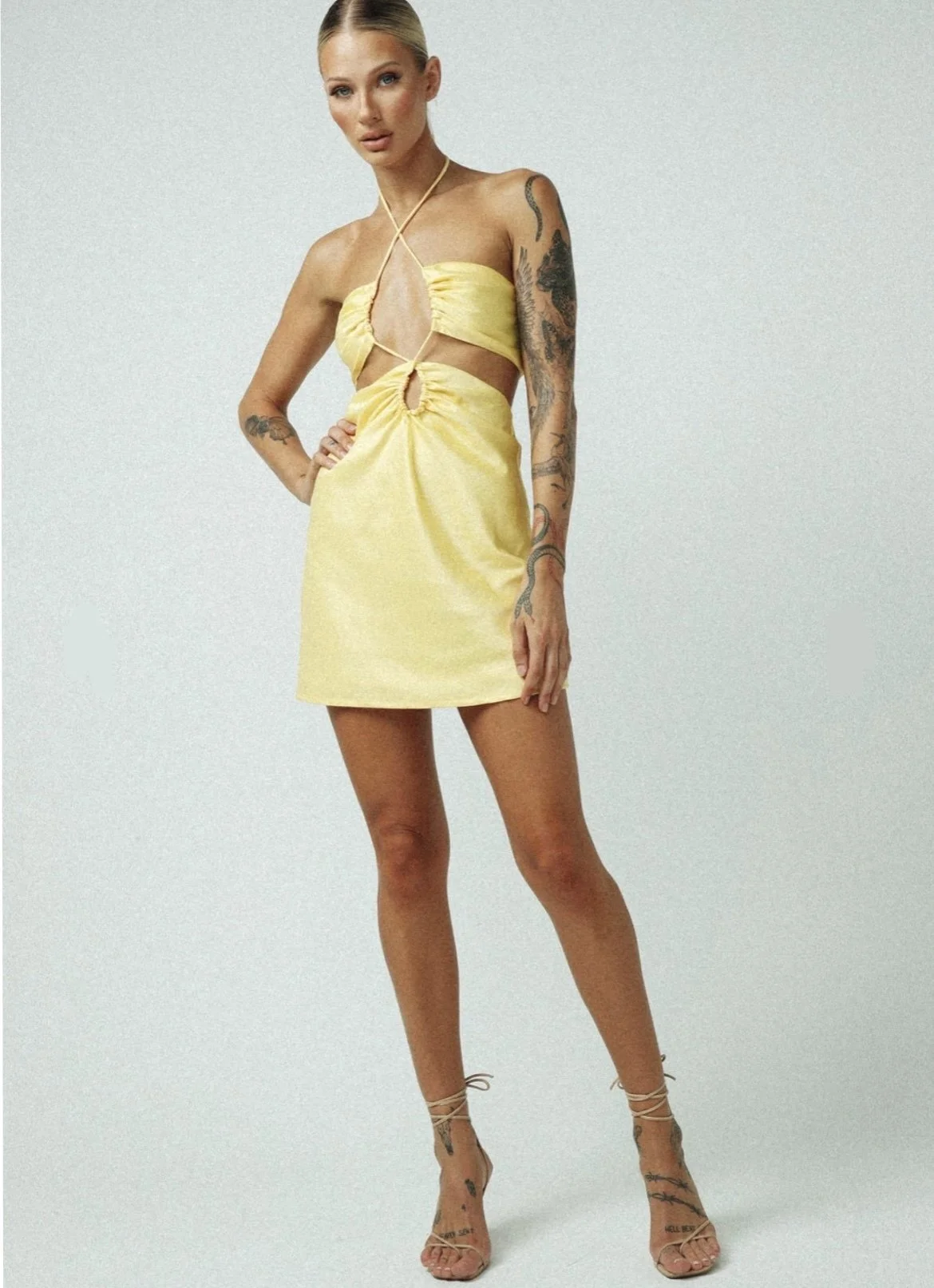 Jagger and Stone -Mini Ruby Dress in Lemon  Borrowed Boutique Co.
