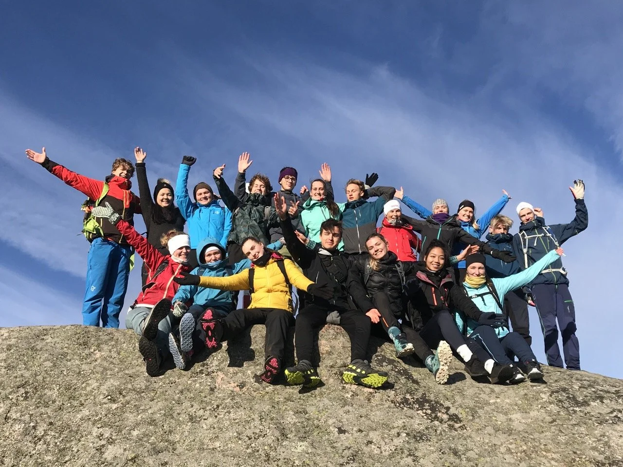 Gruppebilde av linja Multisport og friluftsliv på topptur