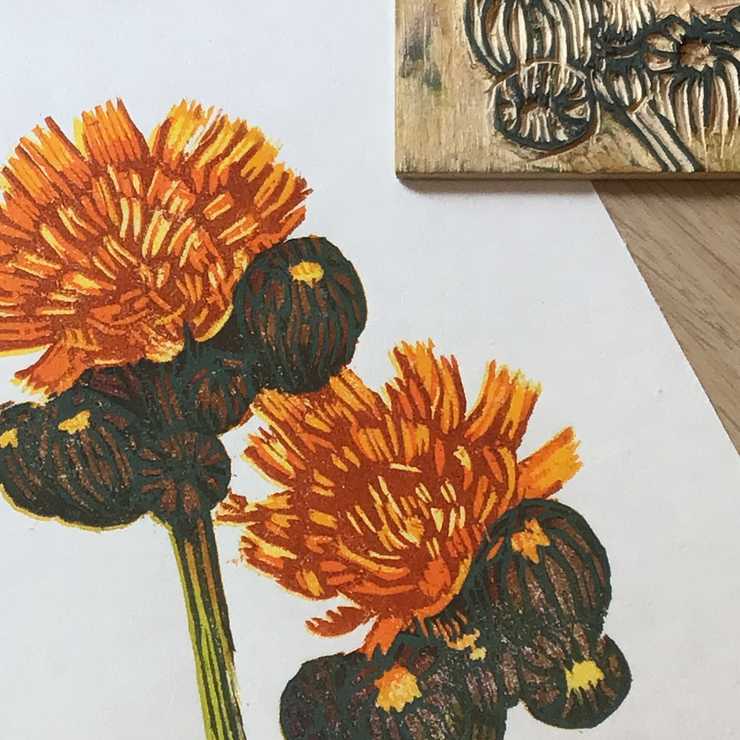 Reduction Woodcut Hand printing