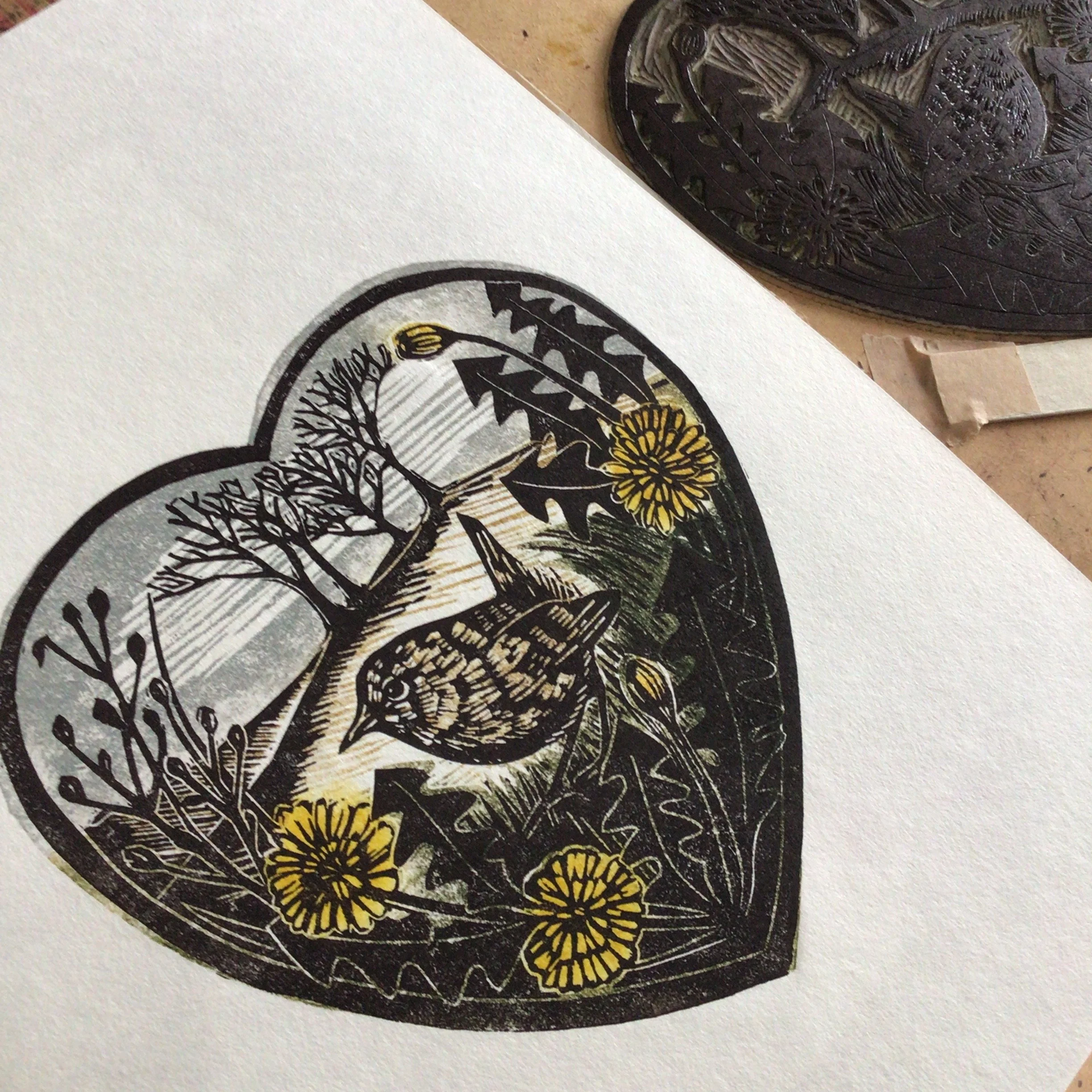 Helen Darlington Multiblock linocut Show Some Love.JPG