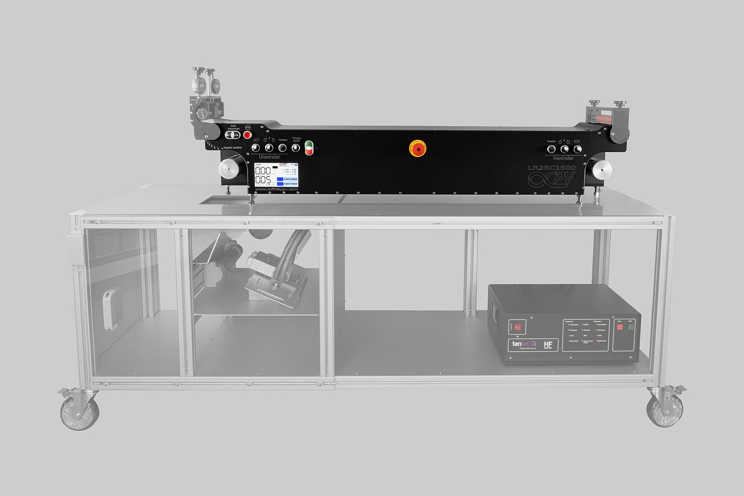 Laboratory Roll-to-Roll Coater | R2R Slot-die Coater for thin film processing featuring a slot-die head, oven systems, corona and syringe pump