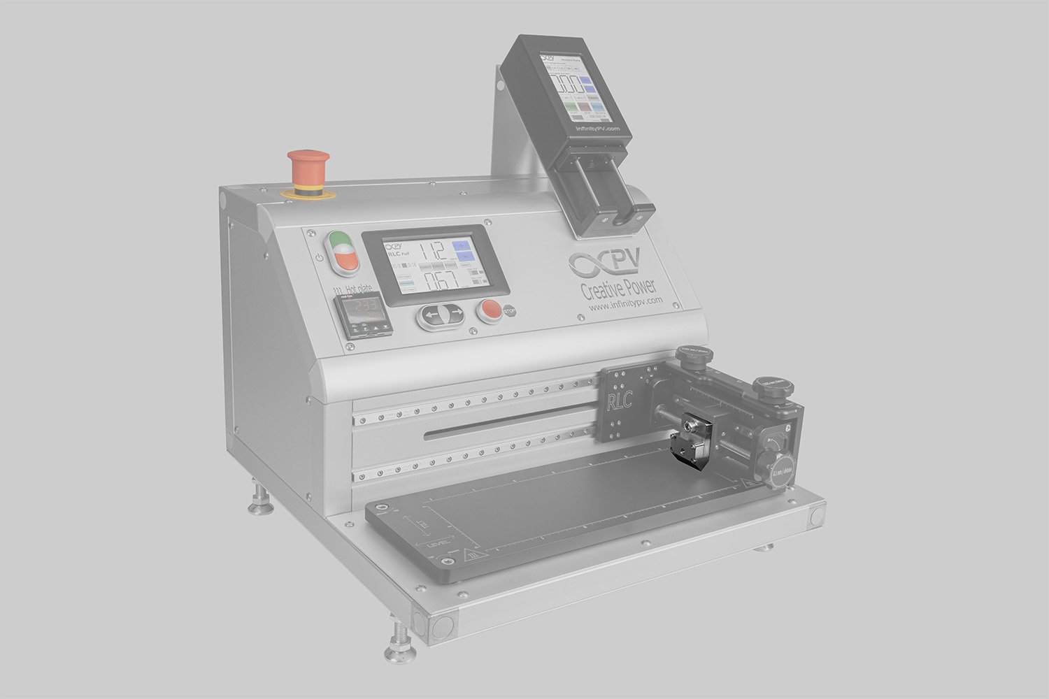 Slot-die head mounted on a research laboratory sheet coater