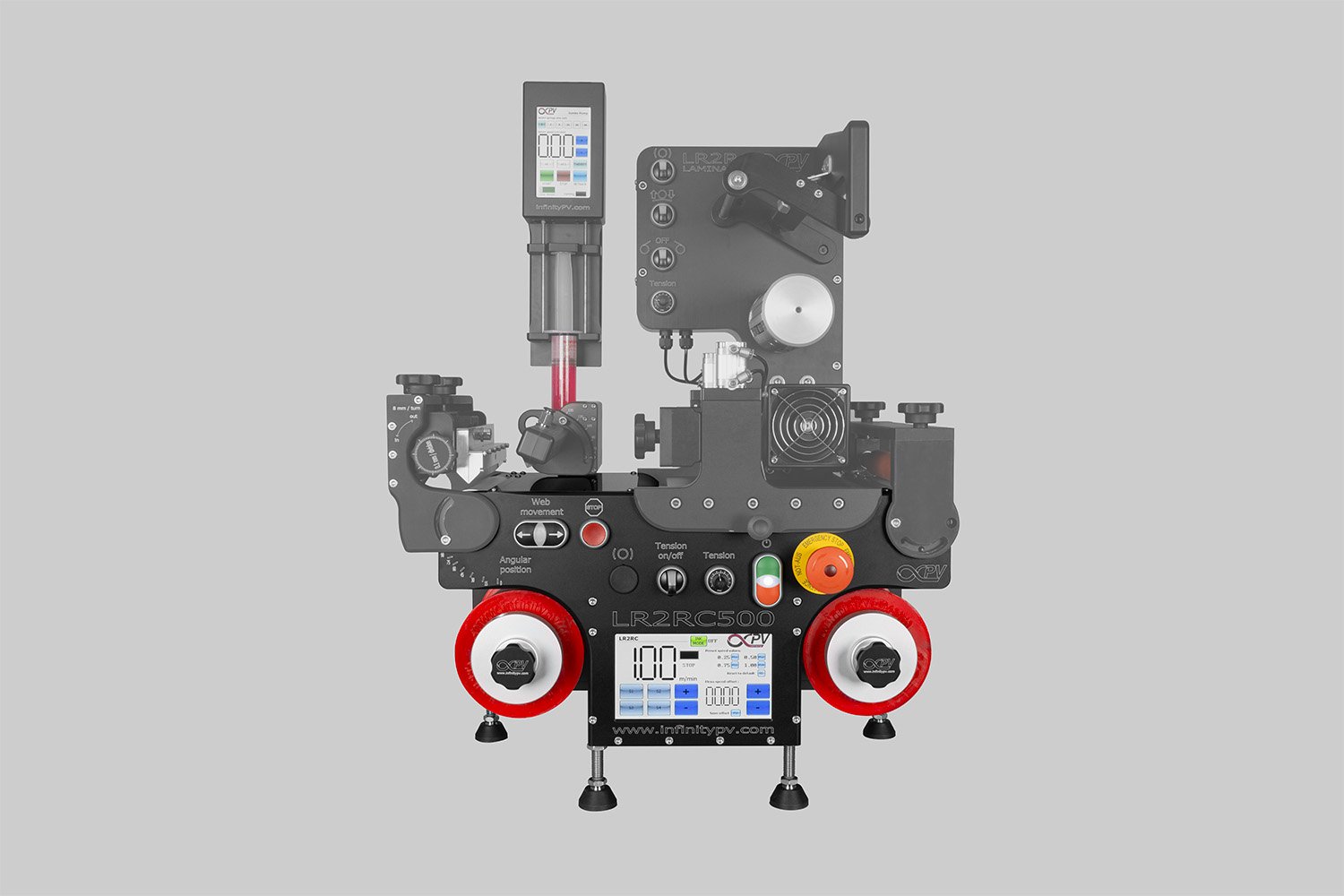 R2R Slot-die Coater with slot-die head, syringe pump and R2R Laminator