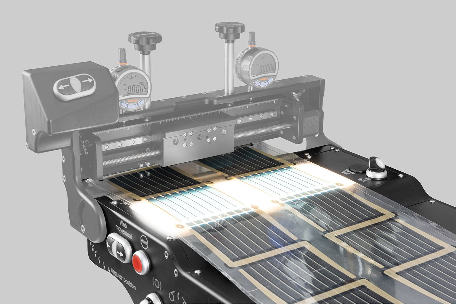 Inspection plate for the laboratory r2r slot-die coater