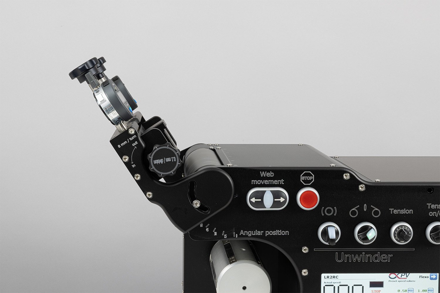 Advanced mounting system with slot die head on a r2r slot-die coater machine