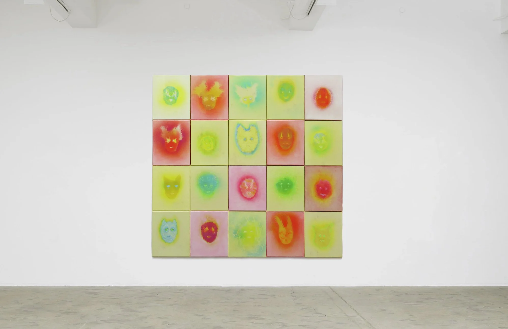 Spectral Presents (Orange & Yellow), 2022-24. Acrylic on canvas