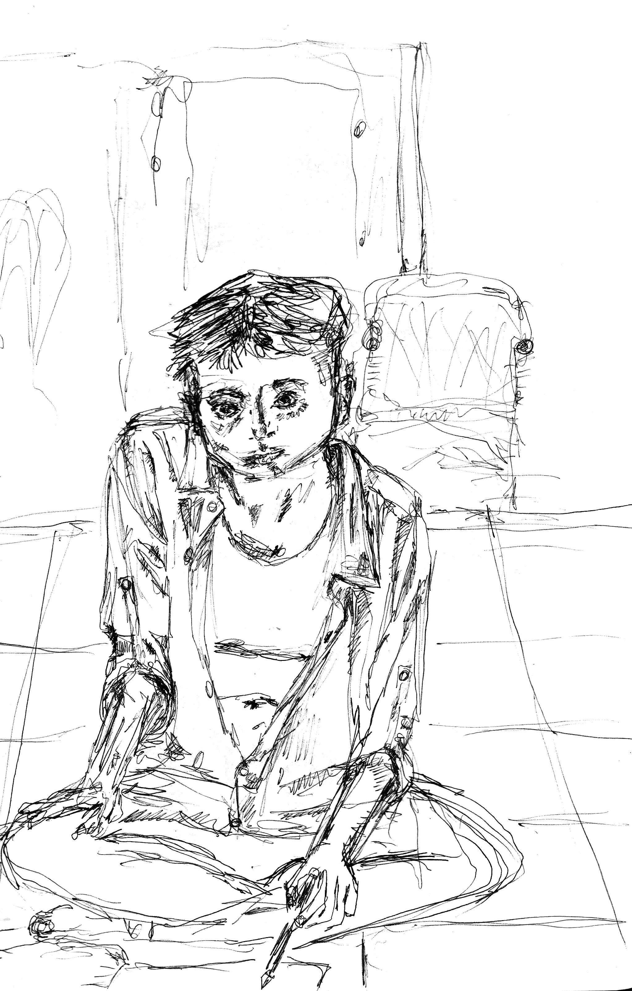 Self-portraits, 2017-2022, 42 × 25 cm, pen and ink on paper