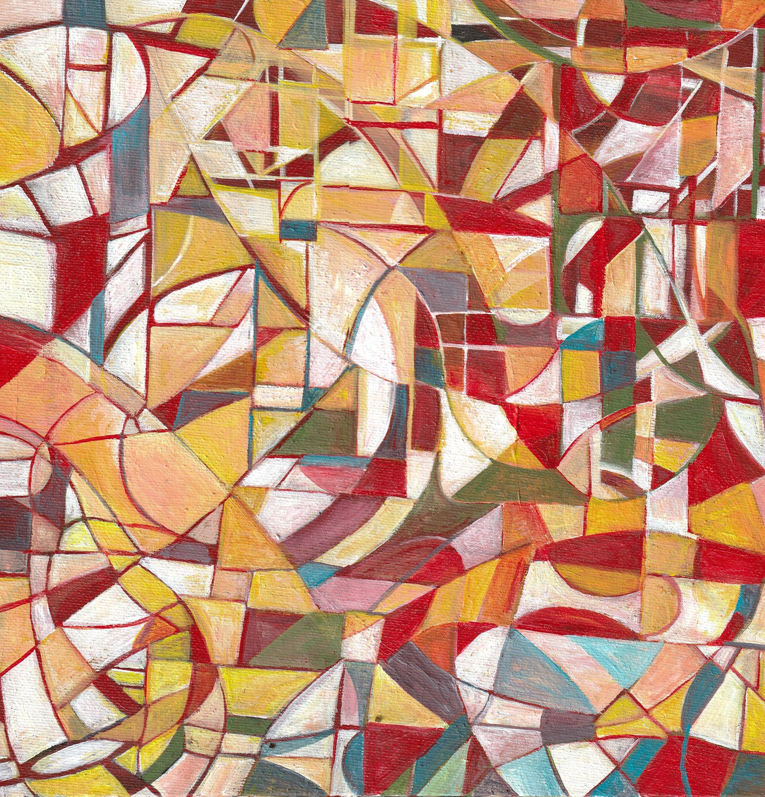 rythme de guerre, 17x17cm, acrylic on canvas