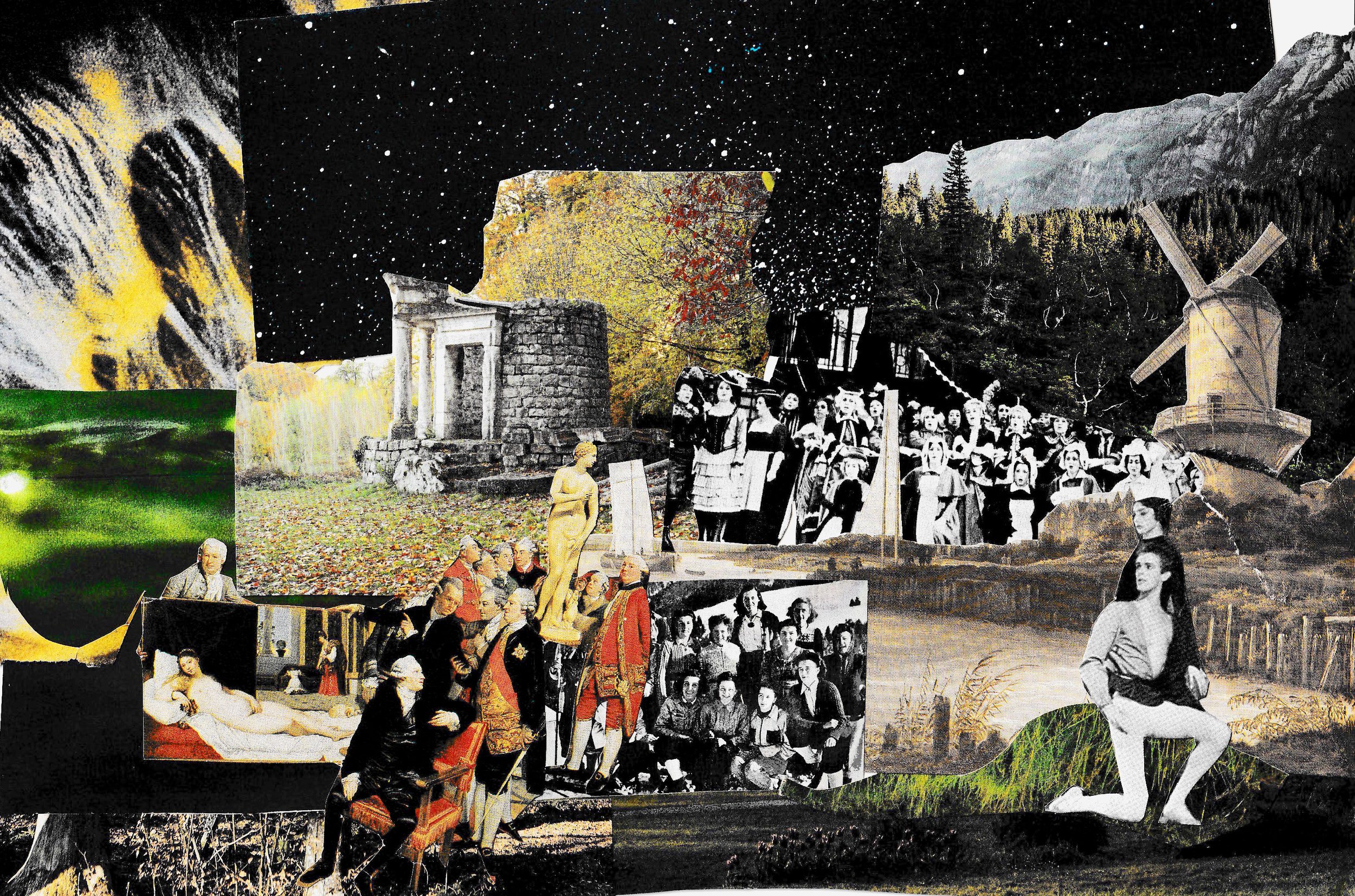 photo documentation of the atelier sessions/ the collage are pieces made during the workshop by the participants