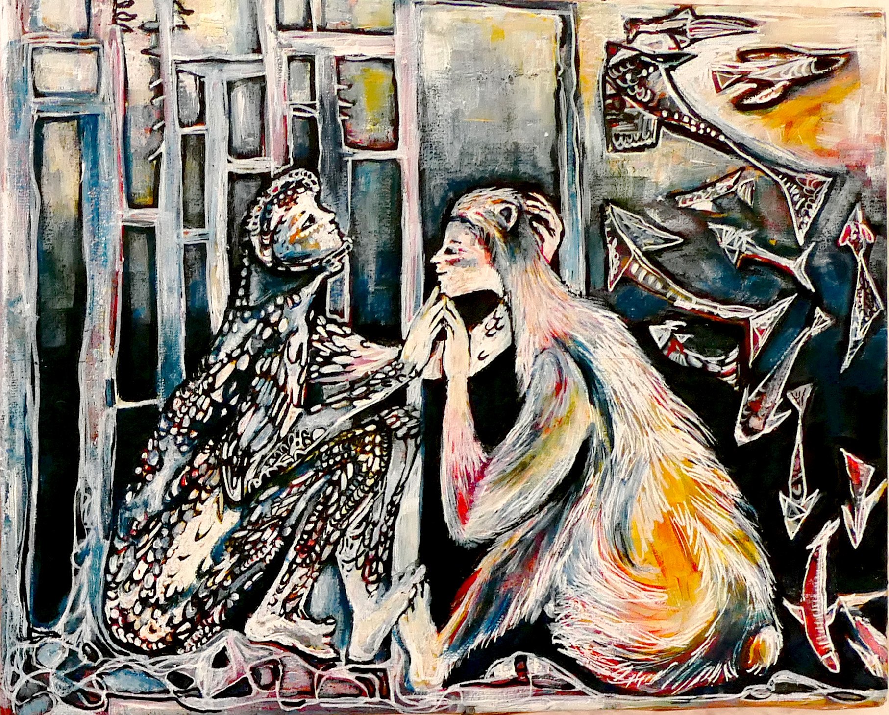 Echange, 45x30 cm, 2017, Acrylique sur toile