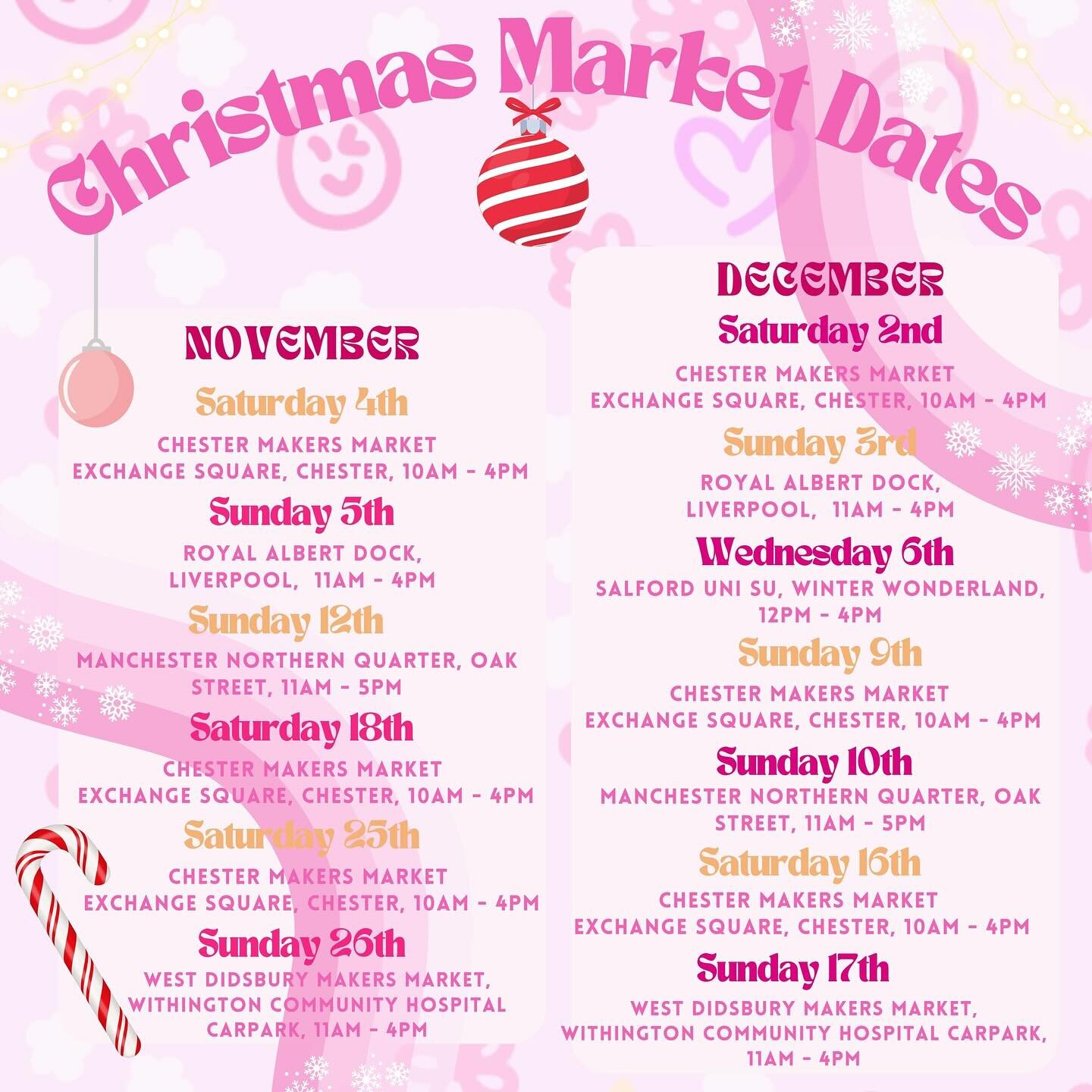 It's beginning to look a lot like the Christmas markets are fast approaching! I am so excited to be taking part in so many amazing festive @_makersmarket and of course joining @salfordsu for this years Winter Wonderland! 🎄💖