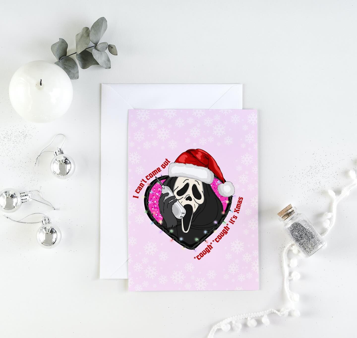 I can't come out, *cough* *cough* I'm launching my nee xmas cards 🎄💖 swipe for all the cards 🎄💖