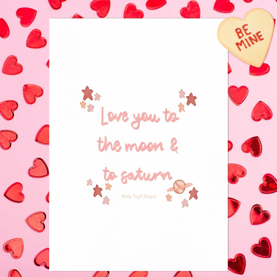 Love you to the Moon and to Saturn 🪐 💖  these prints are available now on my website, a BeckyKayllDesigns.Store. They are available individually or in a bundle deal! 💖🥰