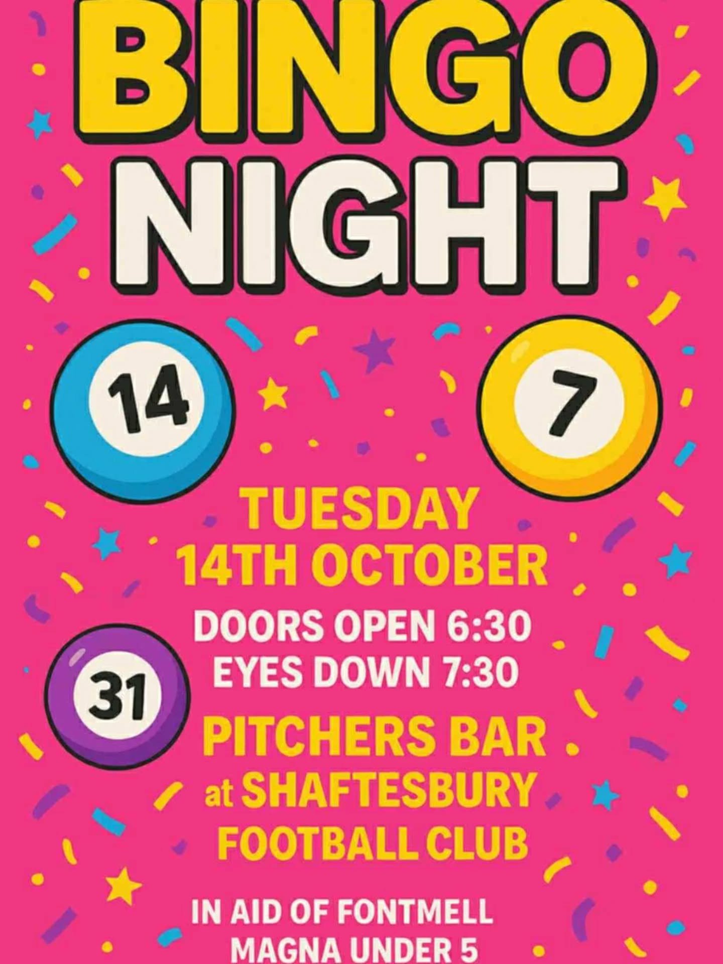 Come and join us for a night of Bingo!!